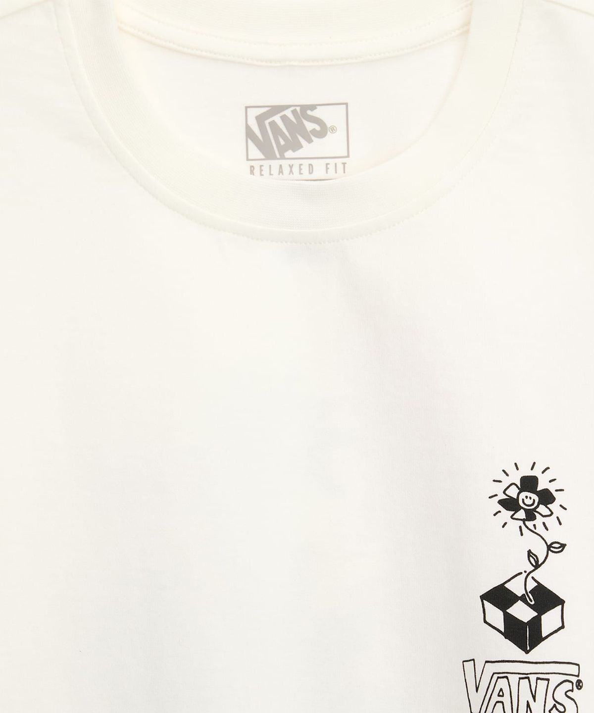 반스(VANS) 플라워 체크 반소매 티셔츠 - 마시멜로우 / VN000TM9FS81