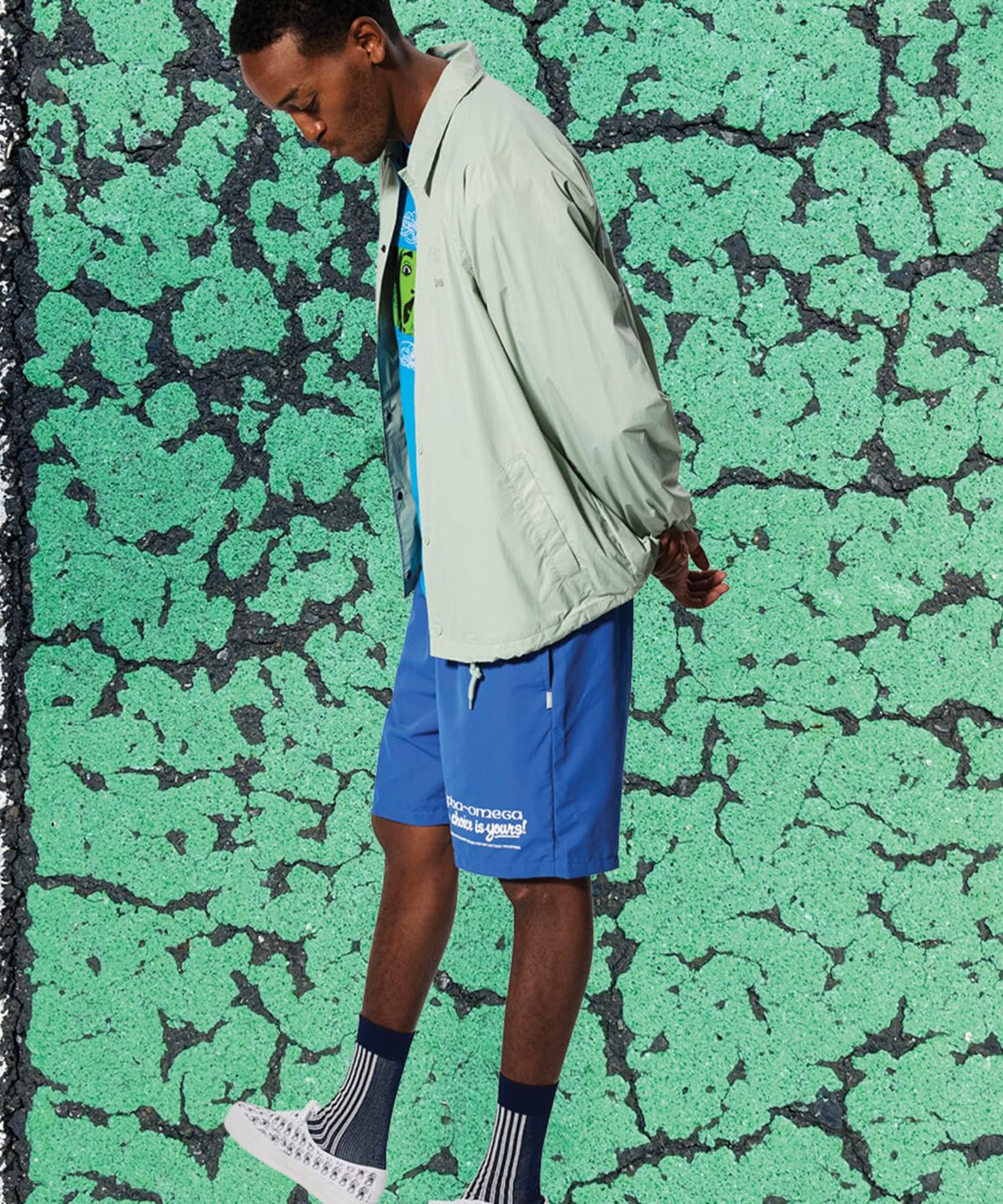 반스(VANS) ED DAVIS 코치 자켓 - 그레이 올리브 / VN000VSZEMW1