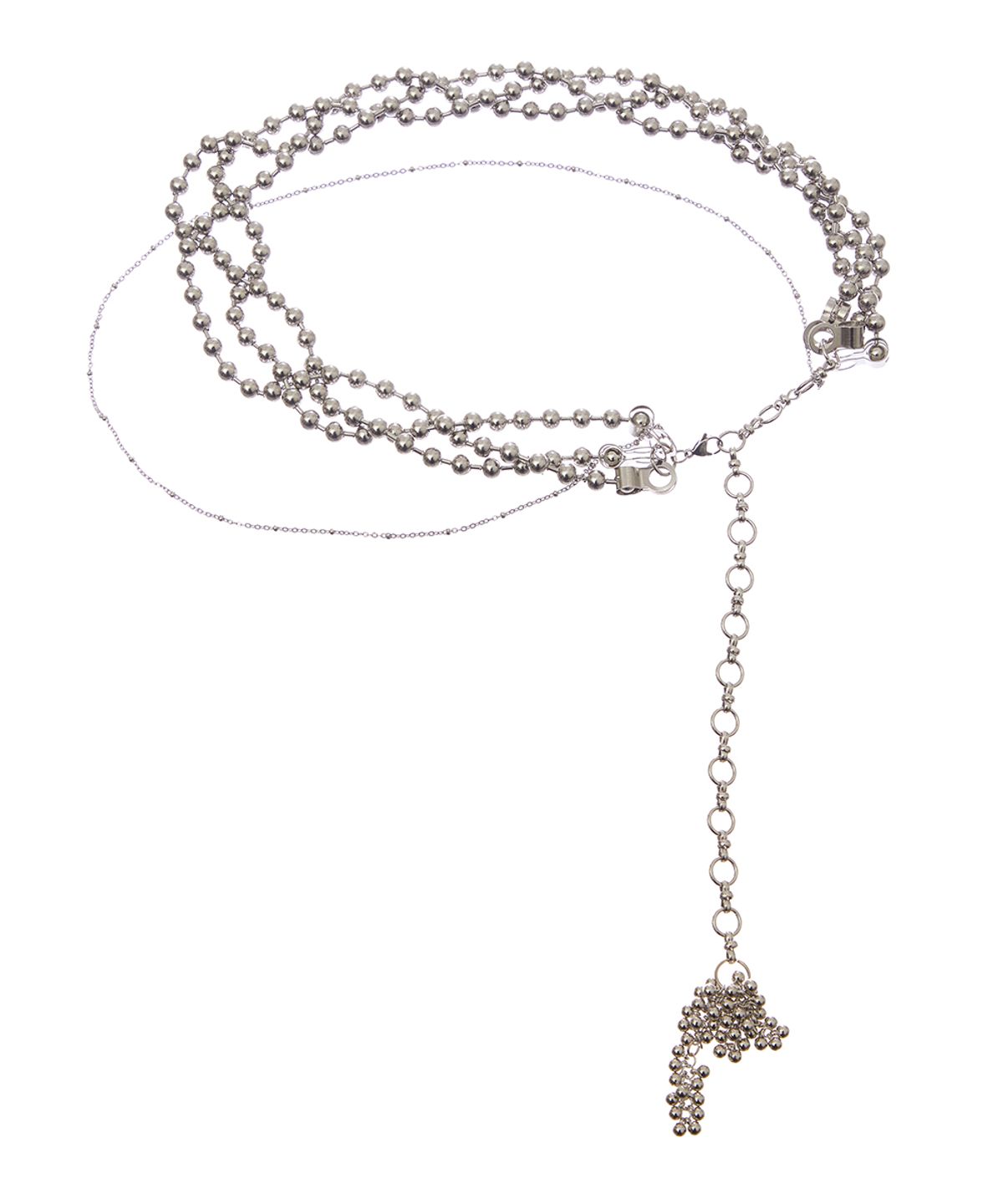 러브이즈트루(LUVISTRUE) SY BEAD CHAIN BELT(SILVER)