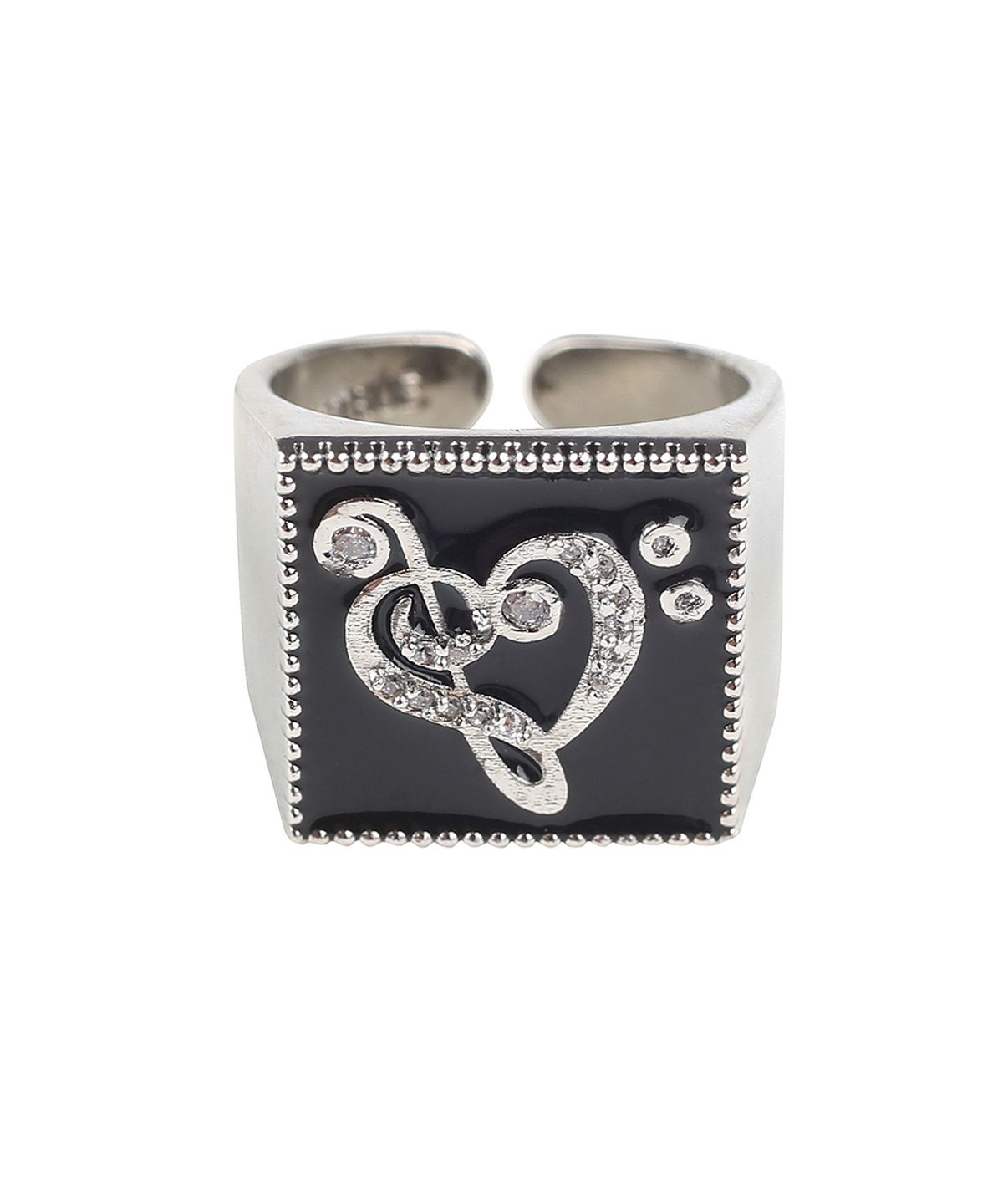 러브이즈트루(LUVISTRUE) SY NOTE SQUARE RING(BLACK)
