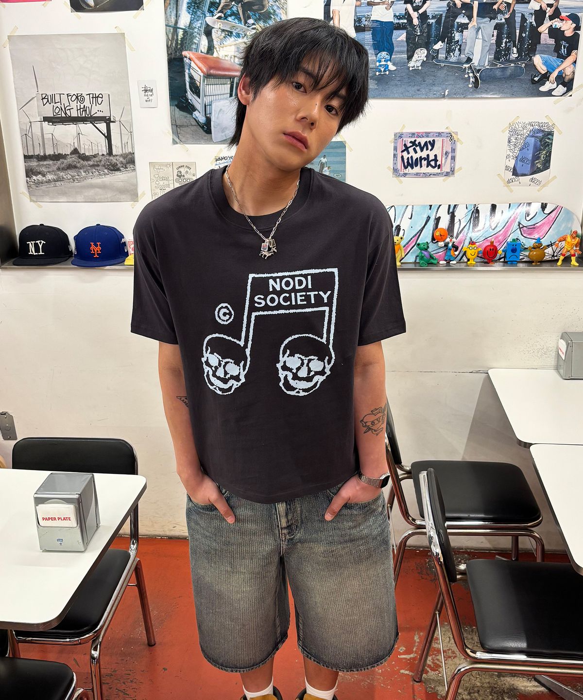 노디(NODI) Dead Sound Society crop Tee ivory