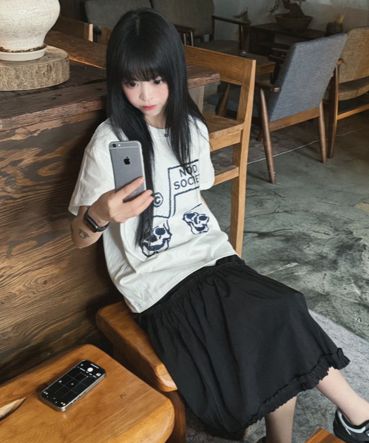 노디(NODI) Dead Sound Society crop Tee ivory