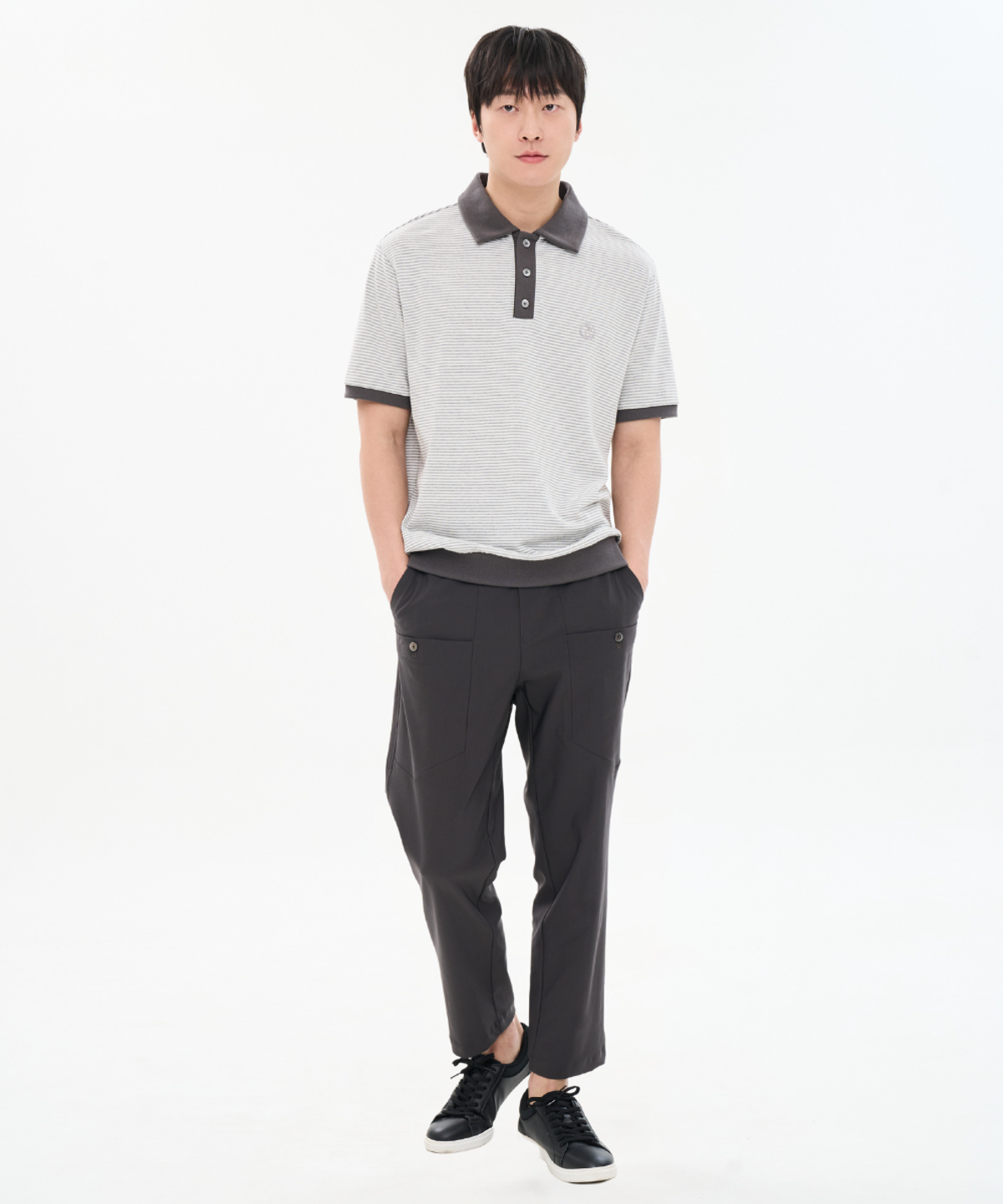 커스텀어스(CUSTOMUS) 남성 여름 쿨터치 나일론 스판 밴딩 팬츠 스트레이트핏 CXS26MWPT312 GRY