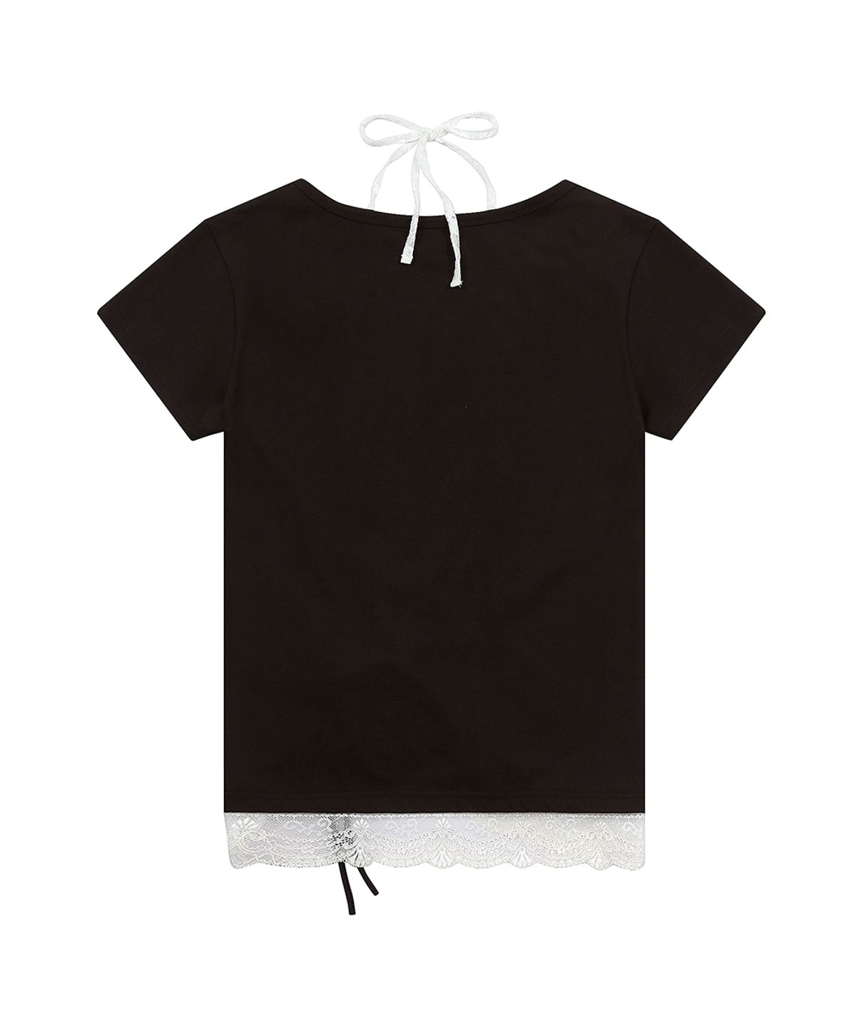러브이즈트루(LUVISTRUE) SY LACE SHIRRING TEE(BLACK)