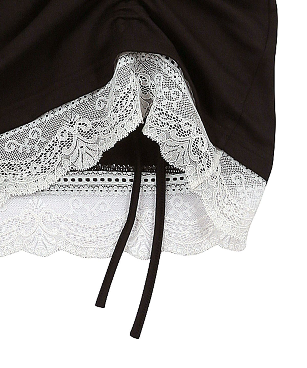 러브이즈트루(LUVISTRUE) SY LACE SHIRRING TEE(BLACK)