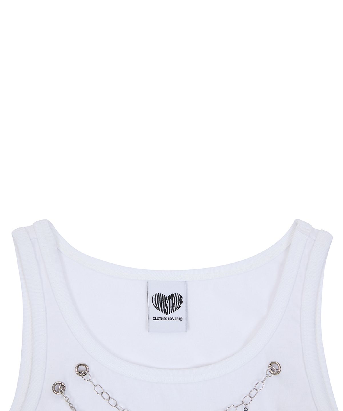 러브이즈트루(LUVISTRUE) SY NECKLACE SONG SLEEVELESS TEE(WHITE)