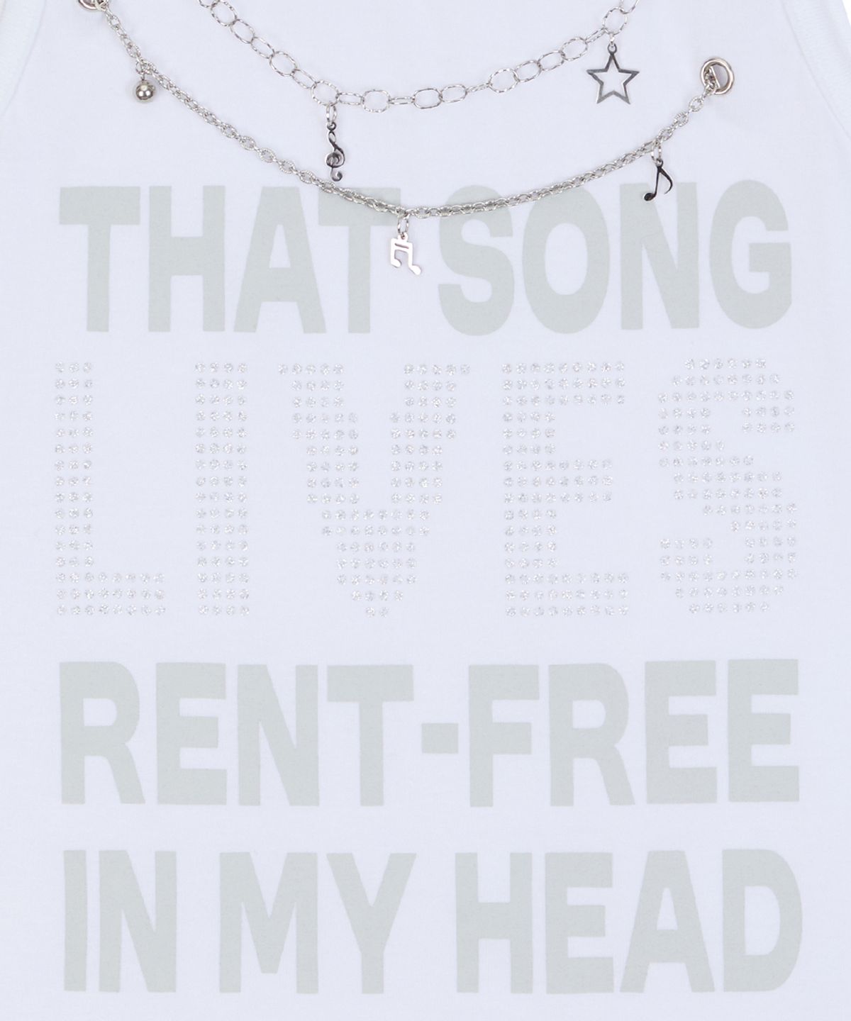 러브이즈트루(LUVISTRUE) SY NECKLACE SONG SLEEVELESS TEE(WHITE)