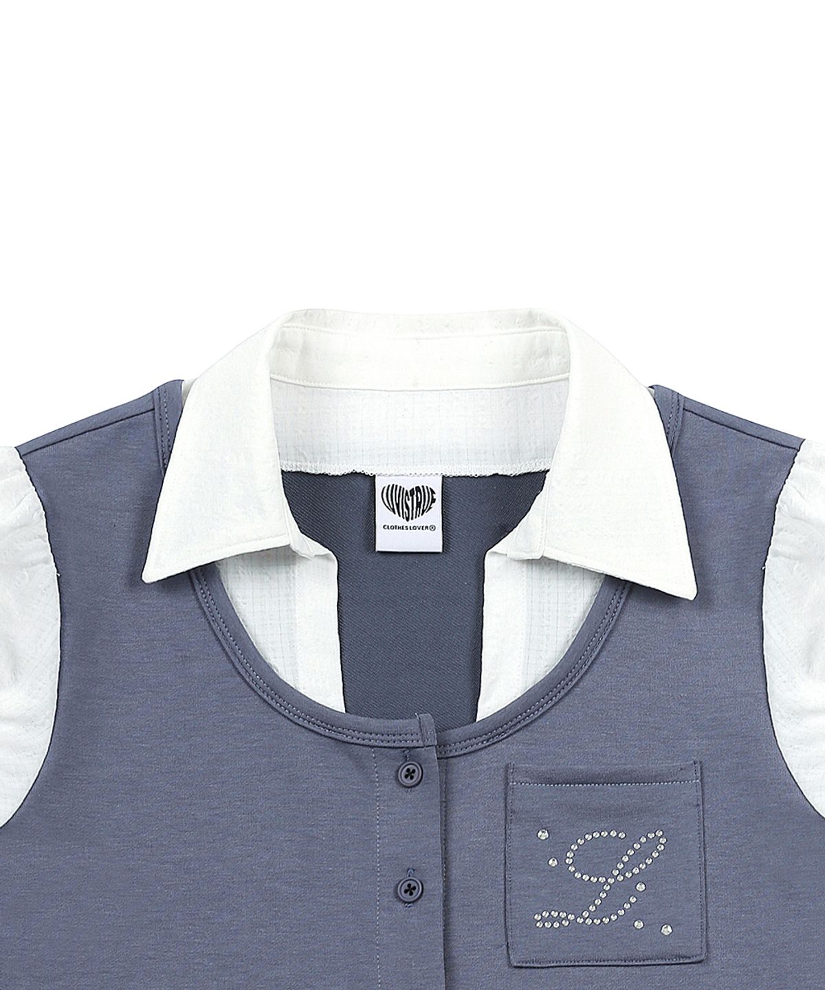 러브이즈트루(LUVISTRUE) SY LAYERED BLOUSE(BLUE)