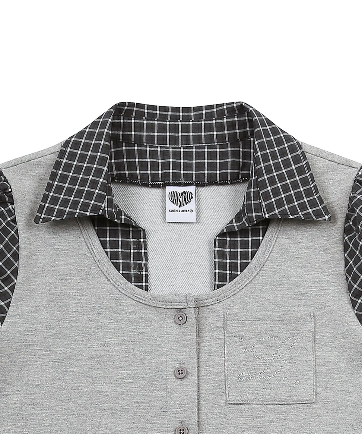 러브이즈트루(LUVISTRUE) SY LAYERED BLOUSE(GRAY)