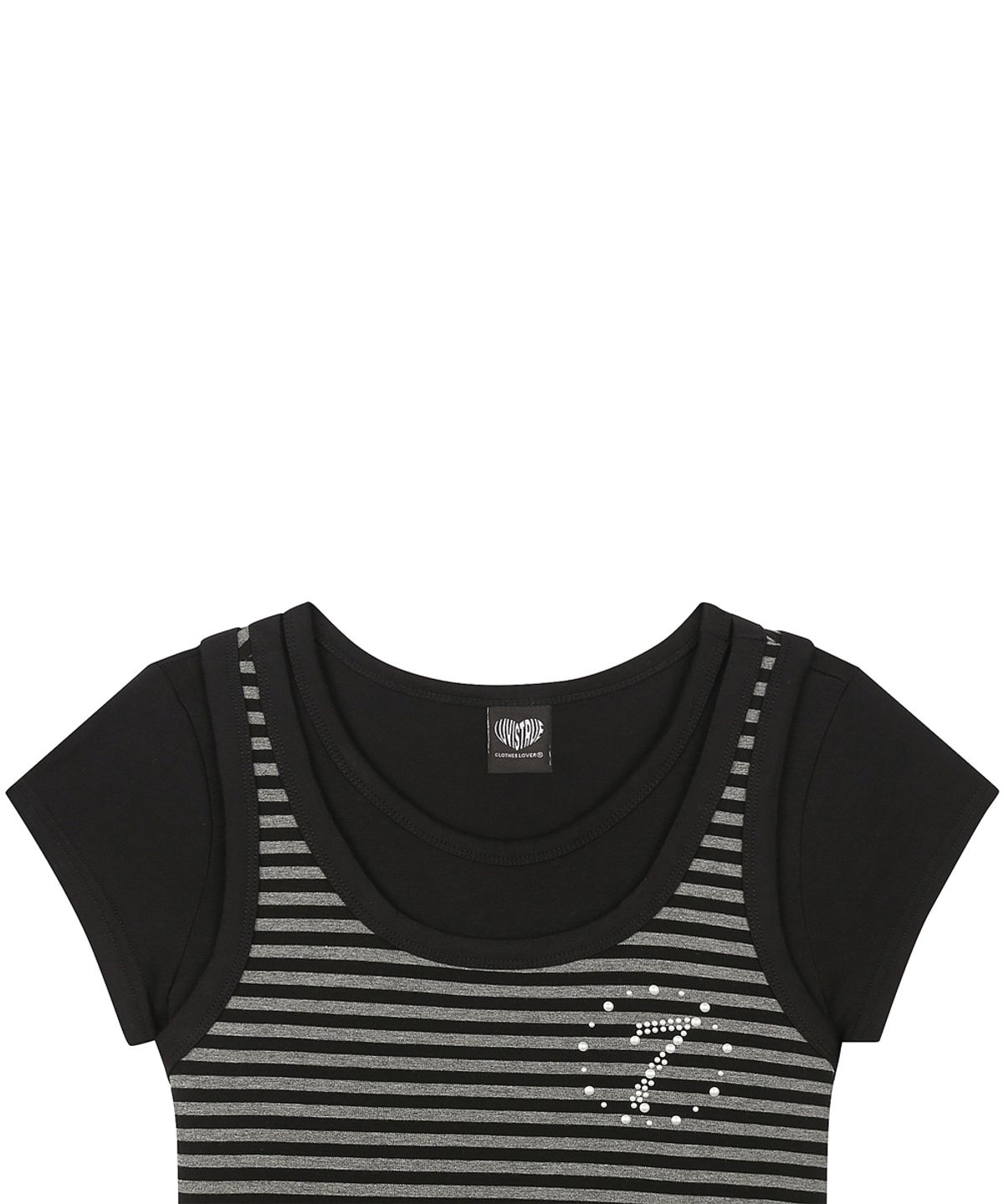 러브이즈트루(LUVISTRUE) SY DAMAGE LAYERED TEE(BLACK)