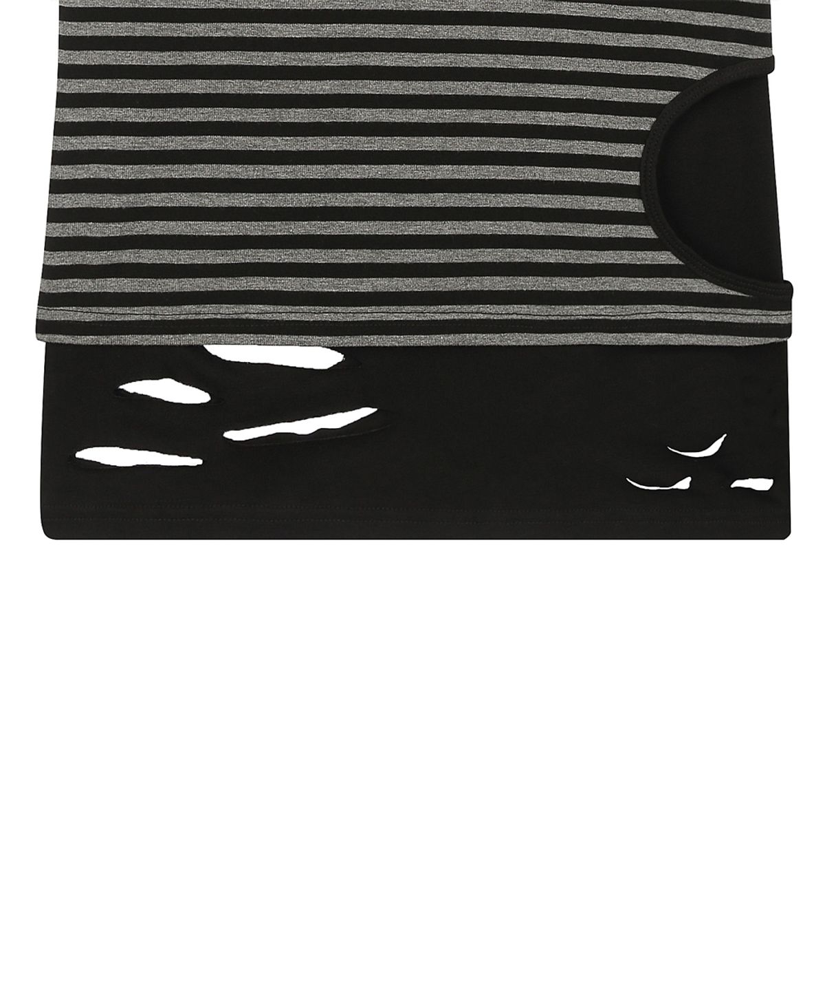 러브이즈트루(LUVISTRUE) SY DAMAGE LAYERED TEE(BLACK)