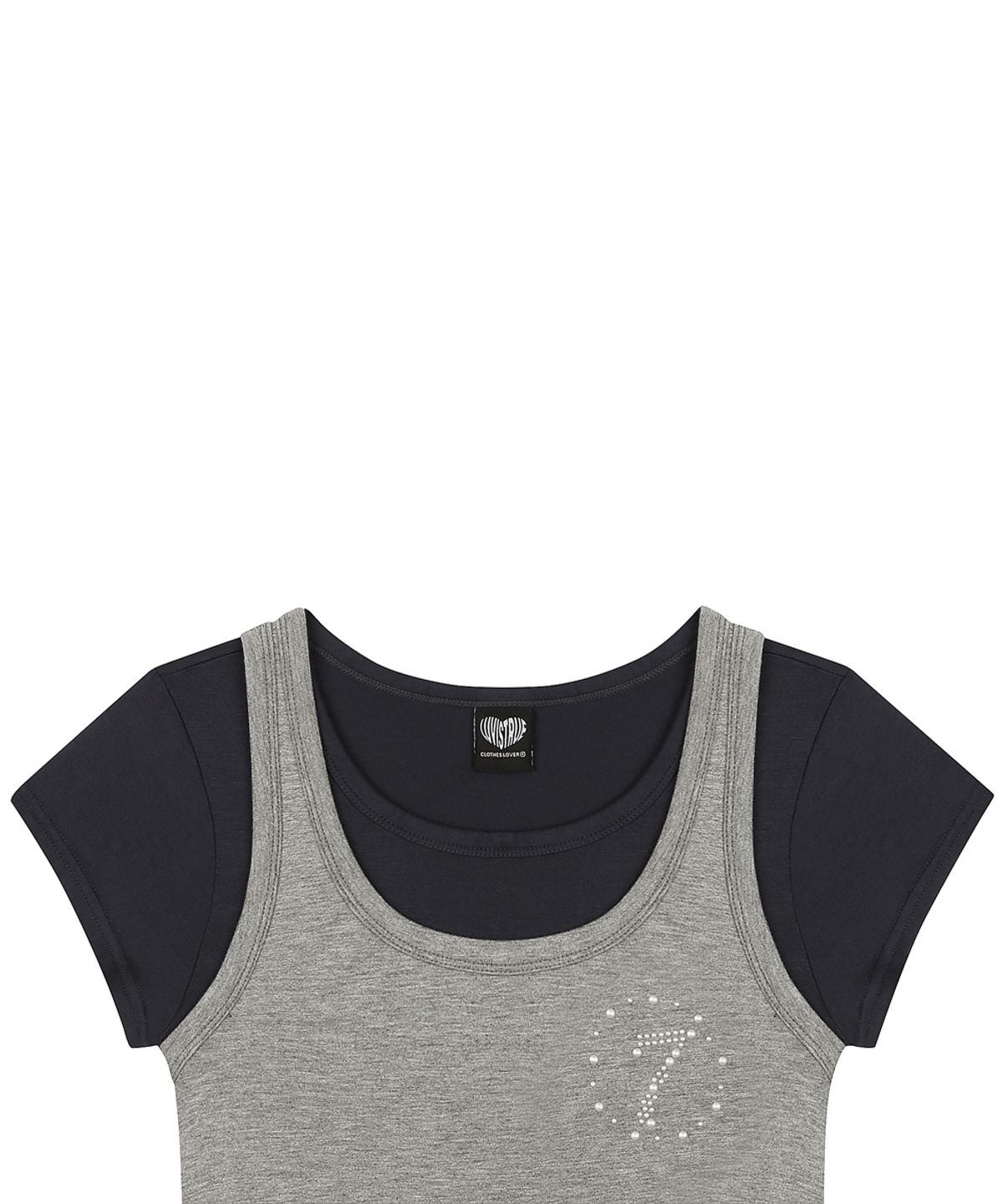 러브이즈트루(LUVISTRUE) SY DAMAGE LAYERED TEE(NAVY)