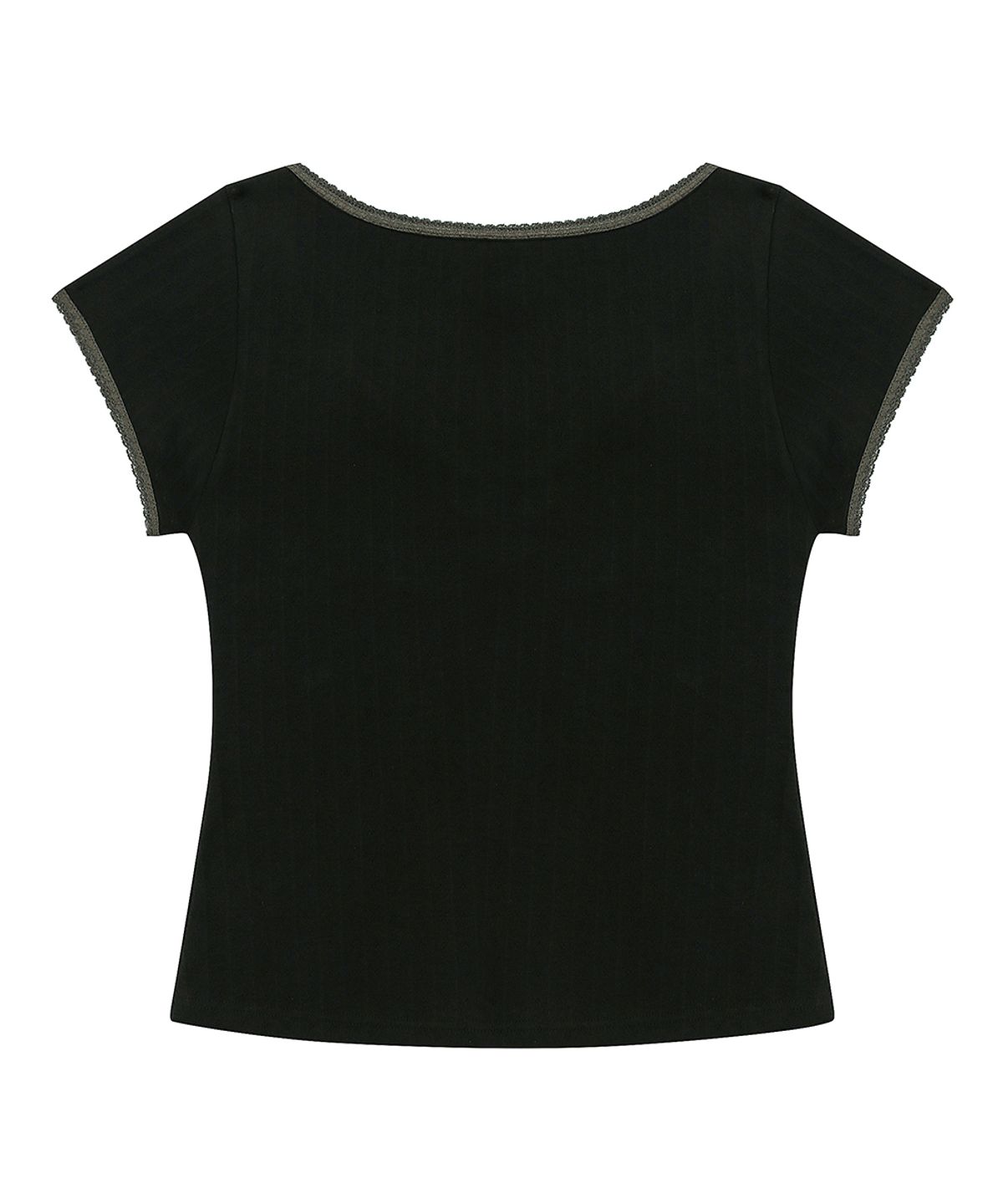 러브이즈트루(LUVISTRUE) SY PUNCHING CAP SLEEVE TEE(BLACK)