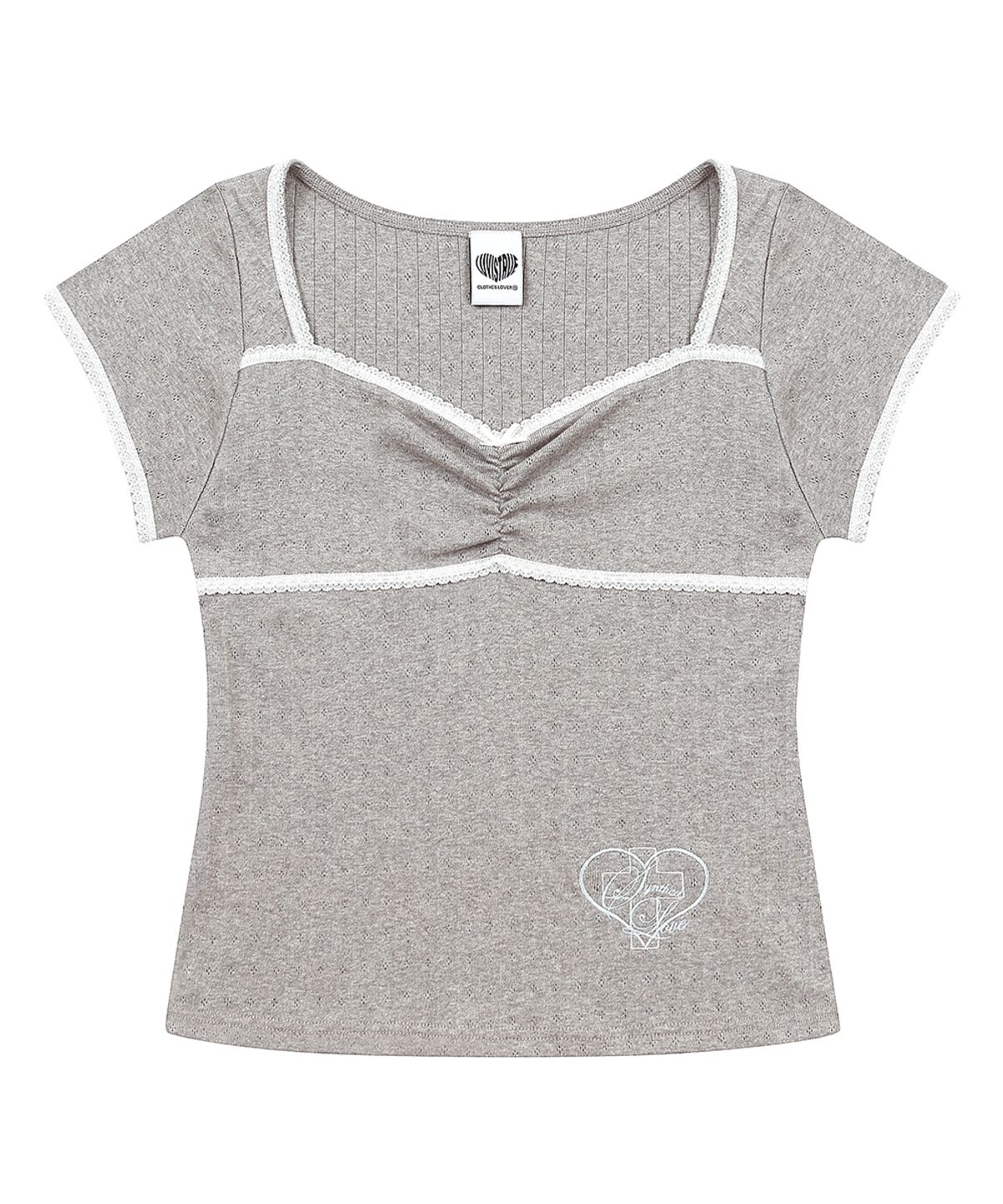 러브이즈트루(LUVISTRUE) SY PUNCHING CAP SLEEVE TEE(GRAY)
