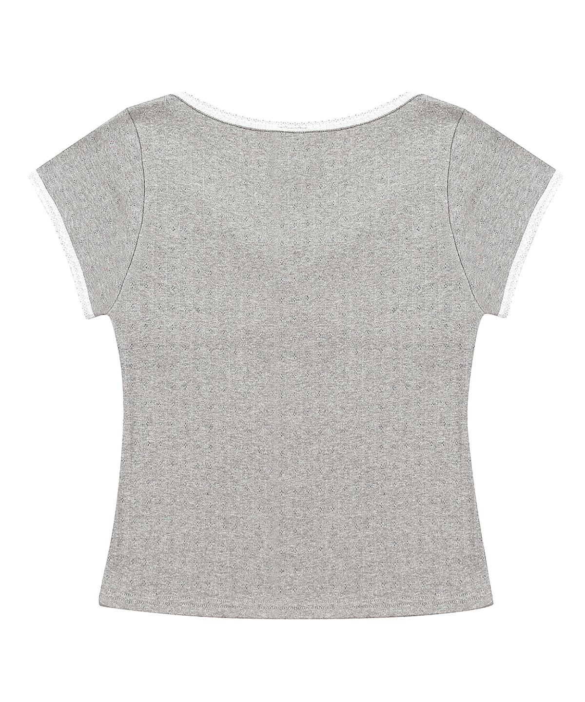 러브이즈트루(LUVISTRUE) SY PUNCHING CAP SLEEVE TEE(GRAY)