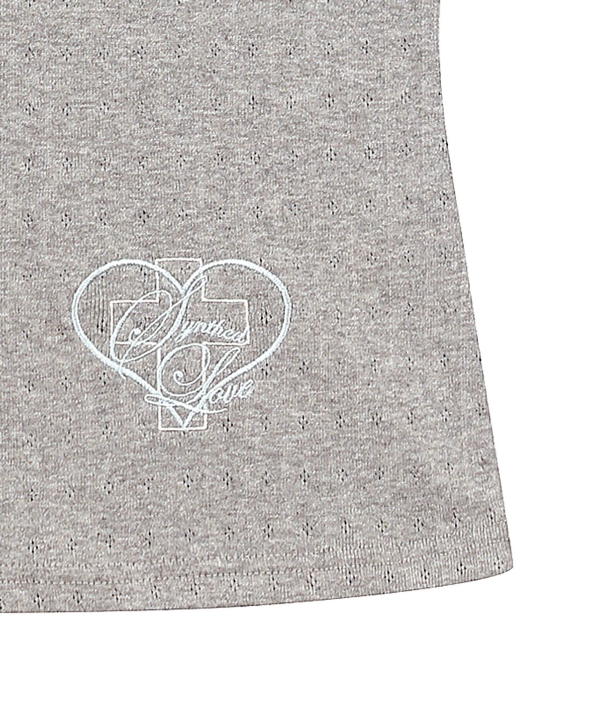 러브이즈트루(LUVISTRUE) SY PUNCHING CAP SLEEVE TEE(GRAY)
