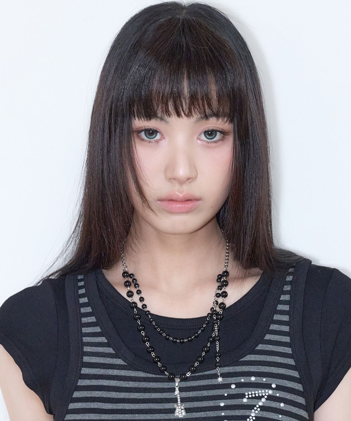 러브이즈트루(LUVISTRUE) SY GUITAR LAYERED NECKLACE(BLACK)