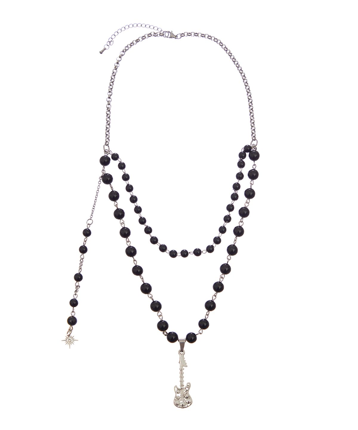 러브이즈트루(LUVISTRUE) SY GUITAR LAYERED NECKLACE(BLACK)
