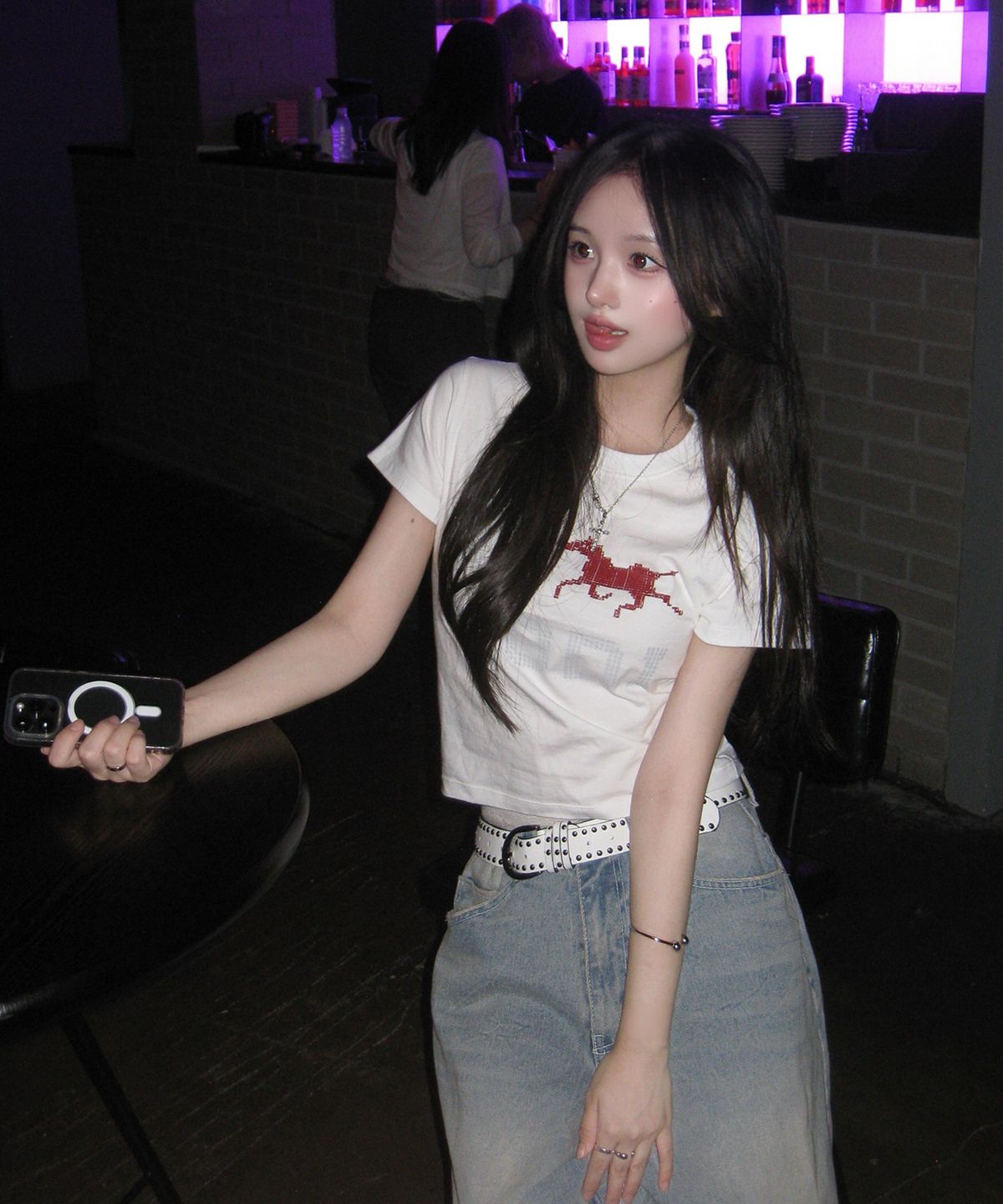 노디(NODI) System Error Horse crop Tee ivory