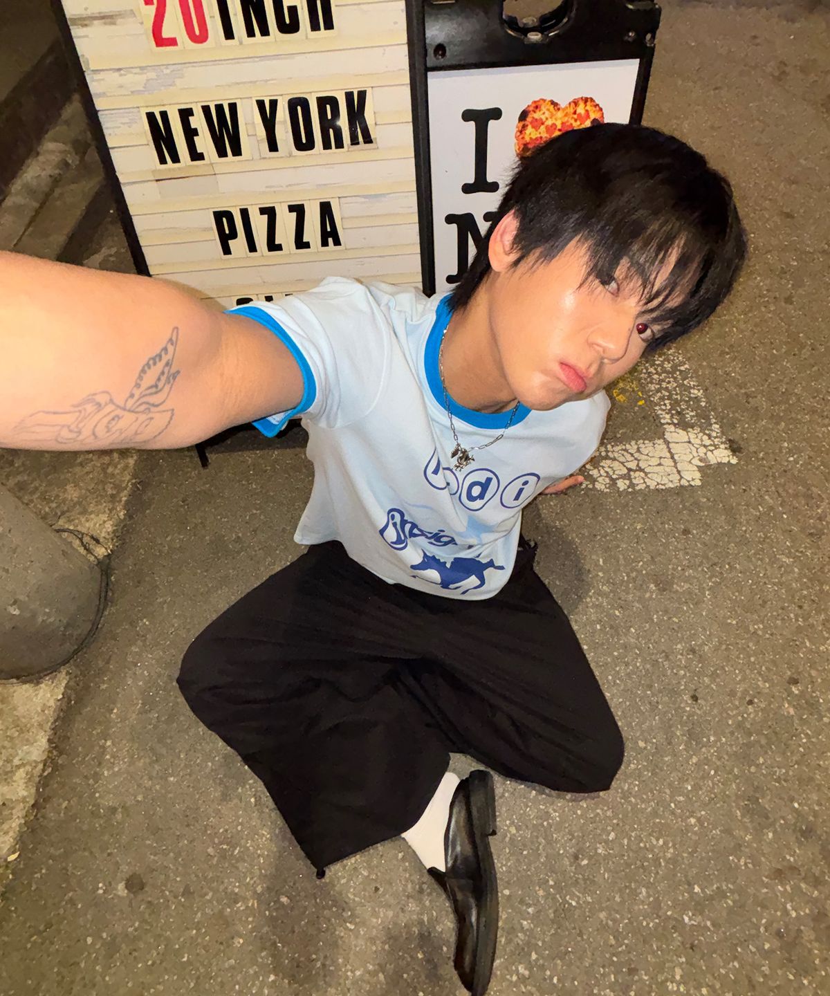 노디(NODI) Insignia Star Ringer crop Tee sky blue
