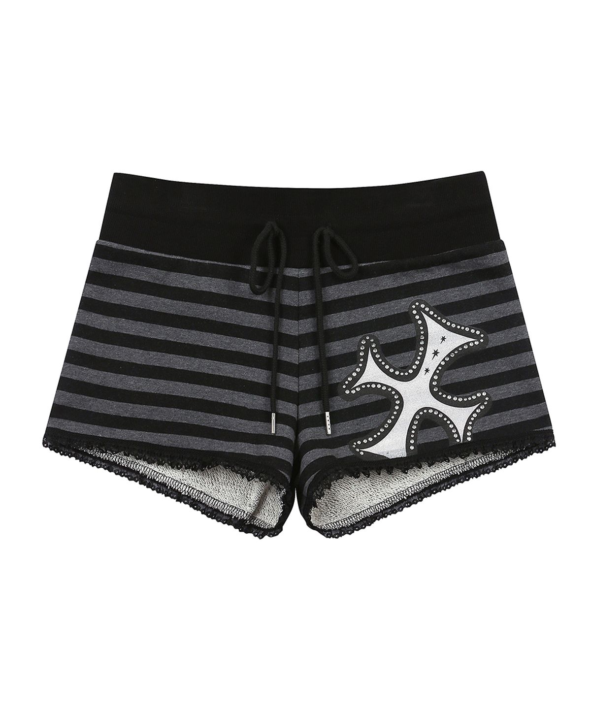 러브이즈트루(LUVISTRUE) SY LACE STRIPE SHORTS(CHARCOAL)
