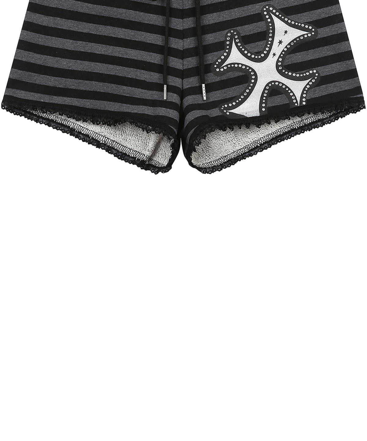 러브이즈트루(LUVISTRUE) SY LACE STRIPE SHORTS(CHARCOAL)