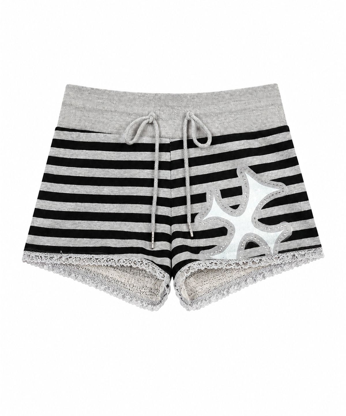 러브이즈트루(LUVISTRUE) SY LACE STRIPE SHORTS(GRAY)