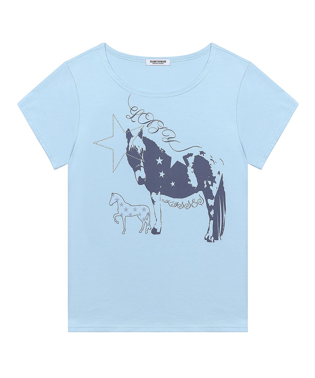러브이즈트루(LUVISTRUE) SY ONE-SHOULDER HORSE TEE(BLUE)