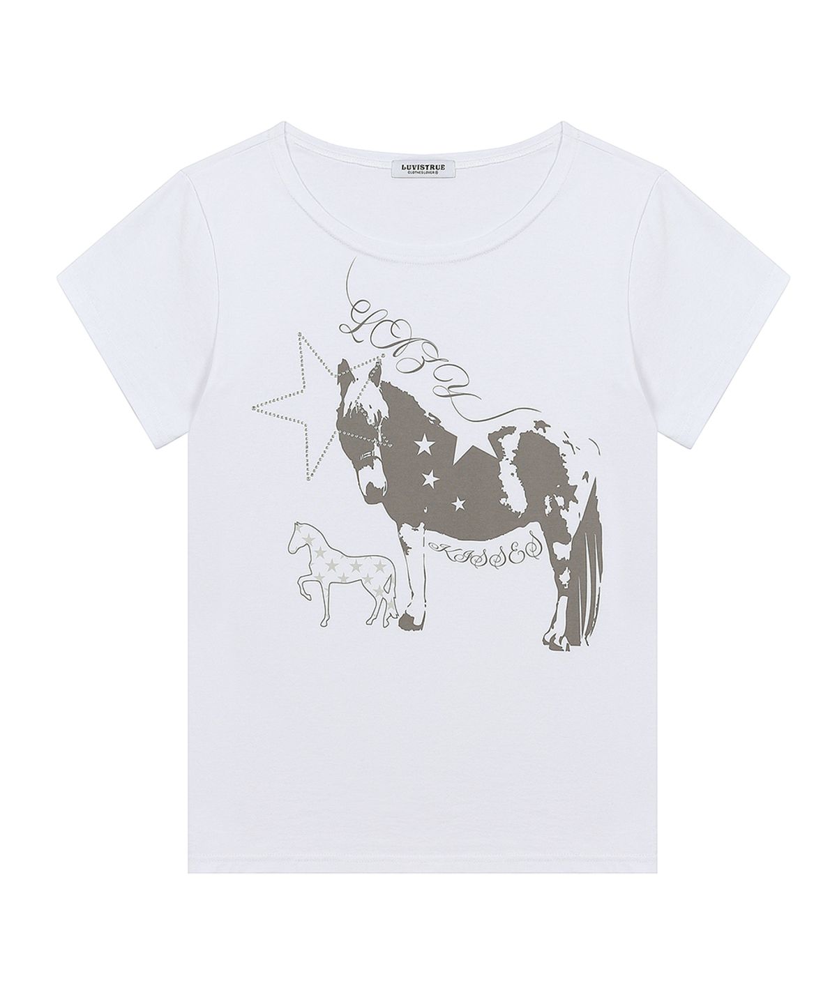 러브이즈트루(LUVISTRUE) SY ONE-SHOULDER HORSE TEE(WHITE)