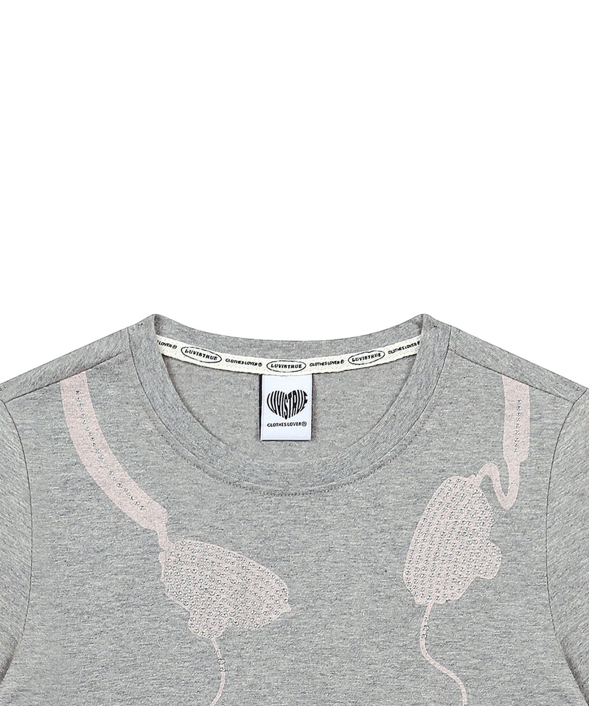 러브이즈트루(LUVISTRUE) SY HEADSET GRAPHIC TEE(GRAY)