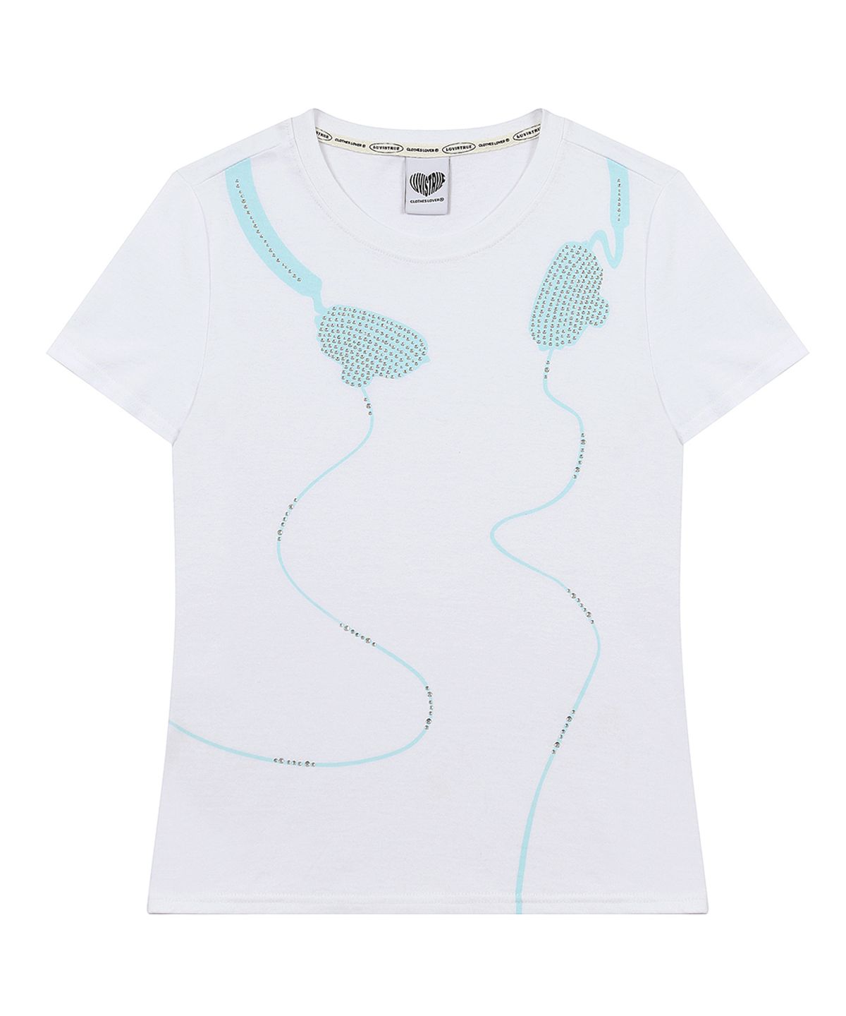 러브이즈트루(LUVISTRUE) SY HEADSET GRAPHIC TEE(WHITE)