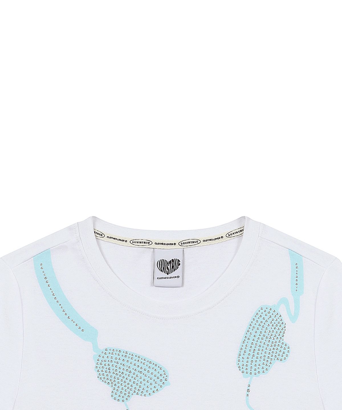 러브이즈트루(LUVISTRUE) SY HEADSET GRAPHIC TEE(WHITE)