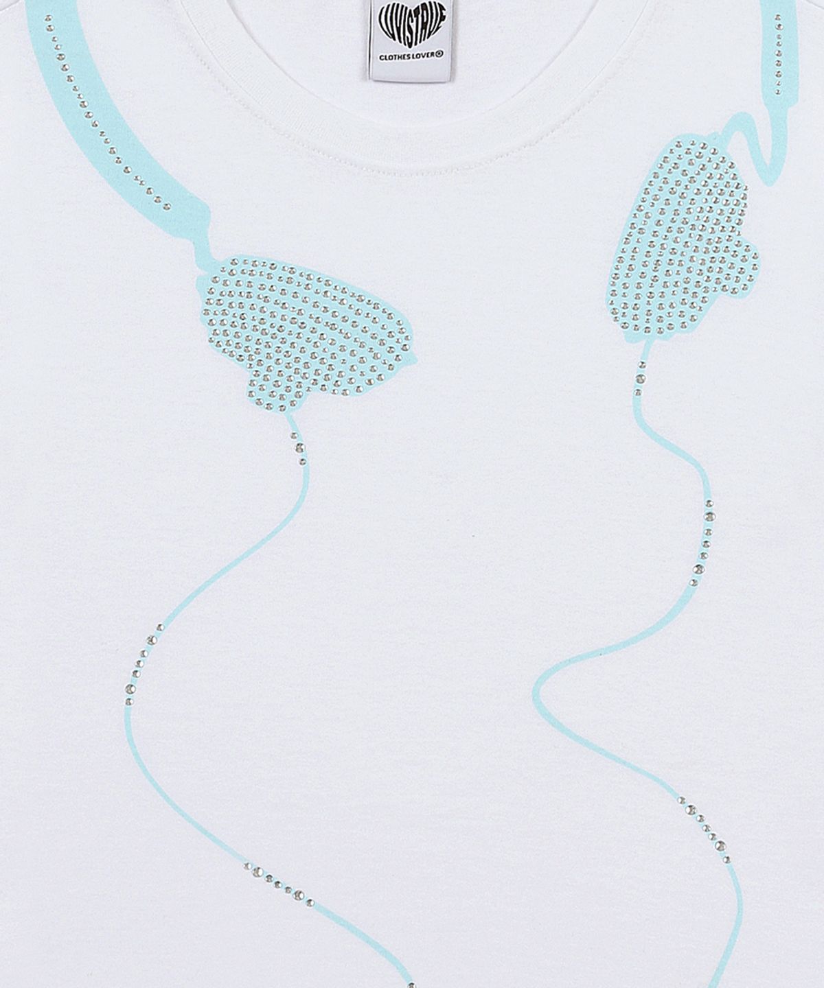 러브이즈트루(LUVISTRUE) SY HEADSET GRAPHIC TEE(WHITE)