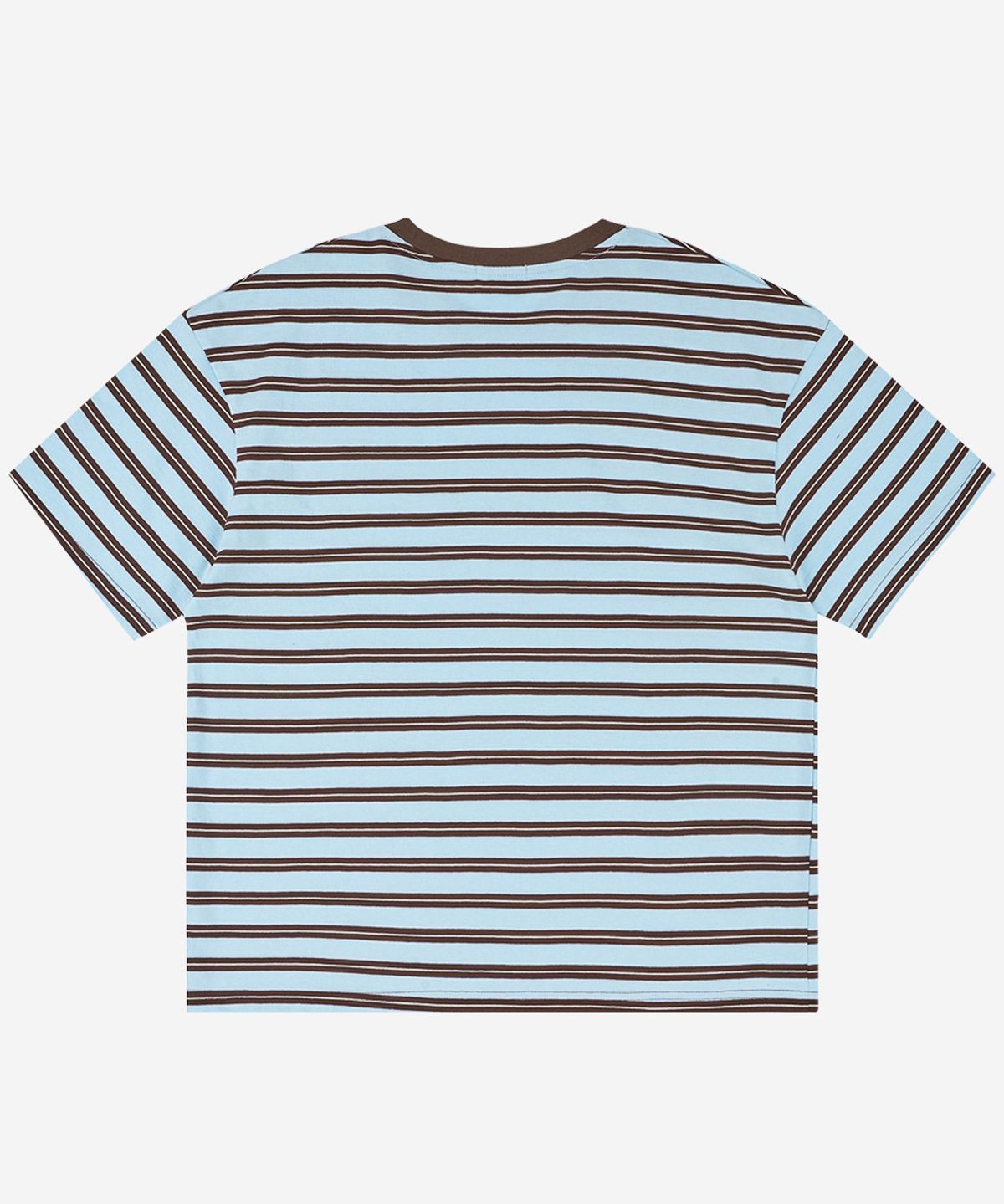 노디(NODI) Trouble Skull Dept stripe crop Tee brown