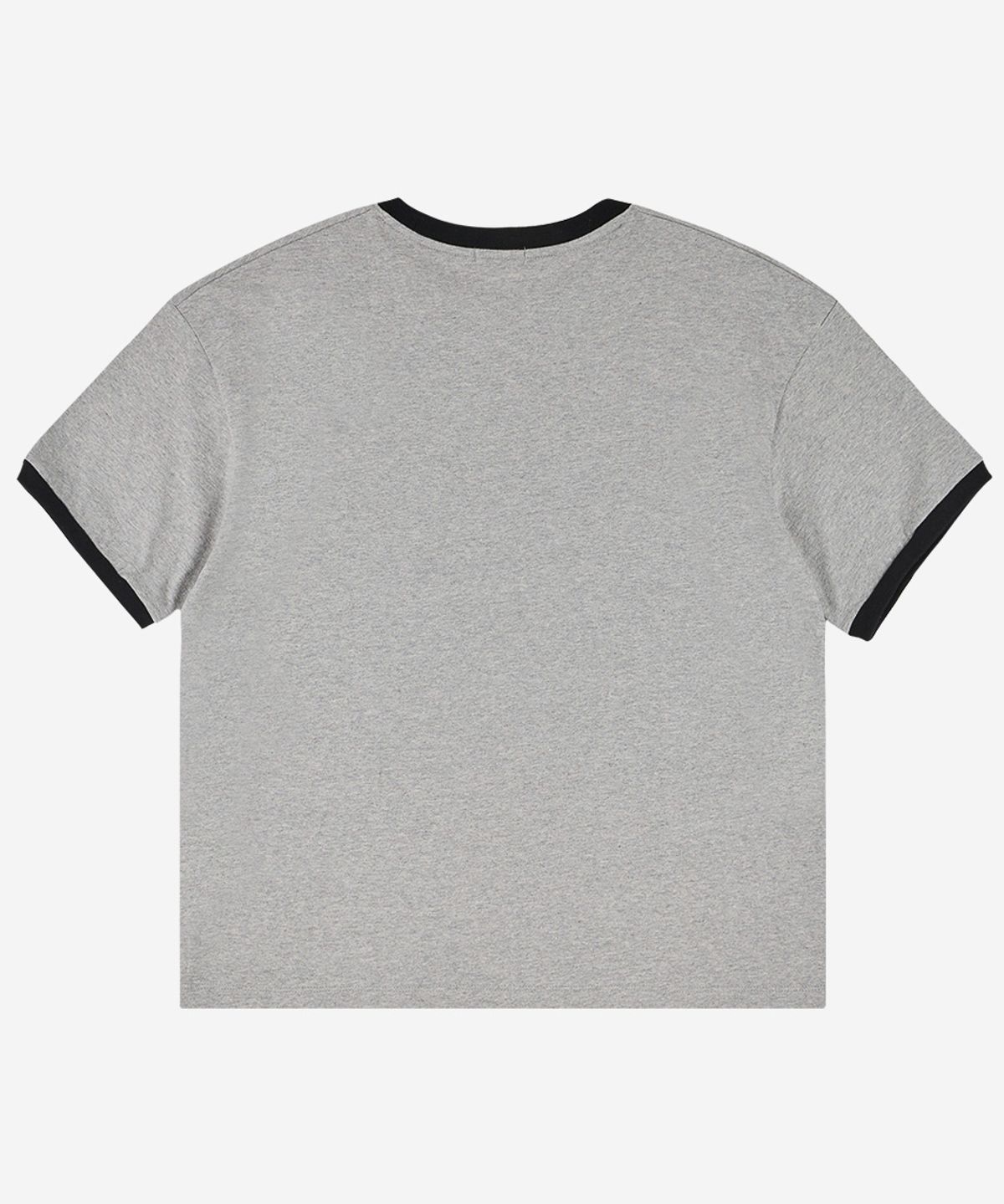 노디(NODI) Lucky Dead Horse Ringer crop Tee melange gray