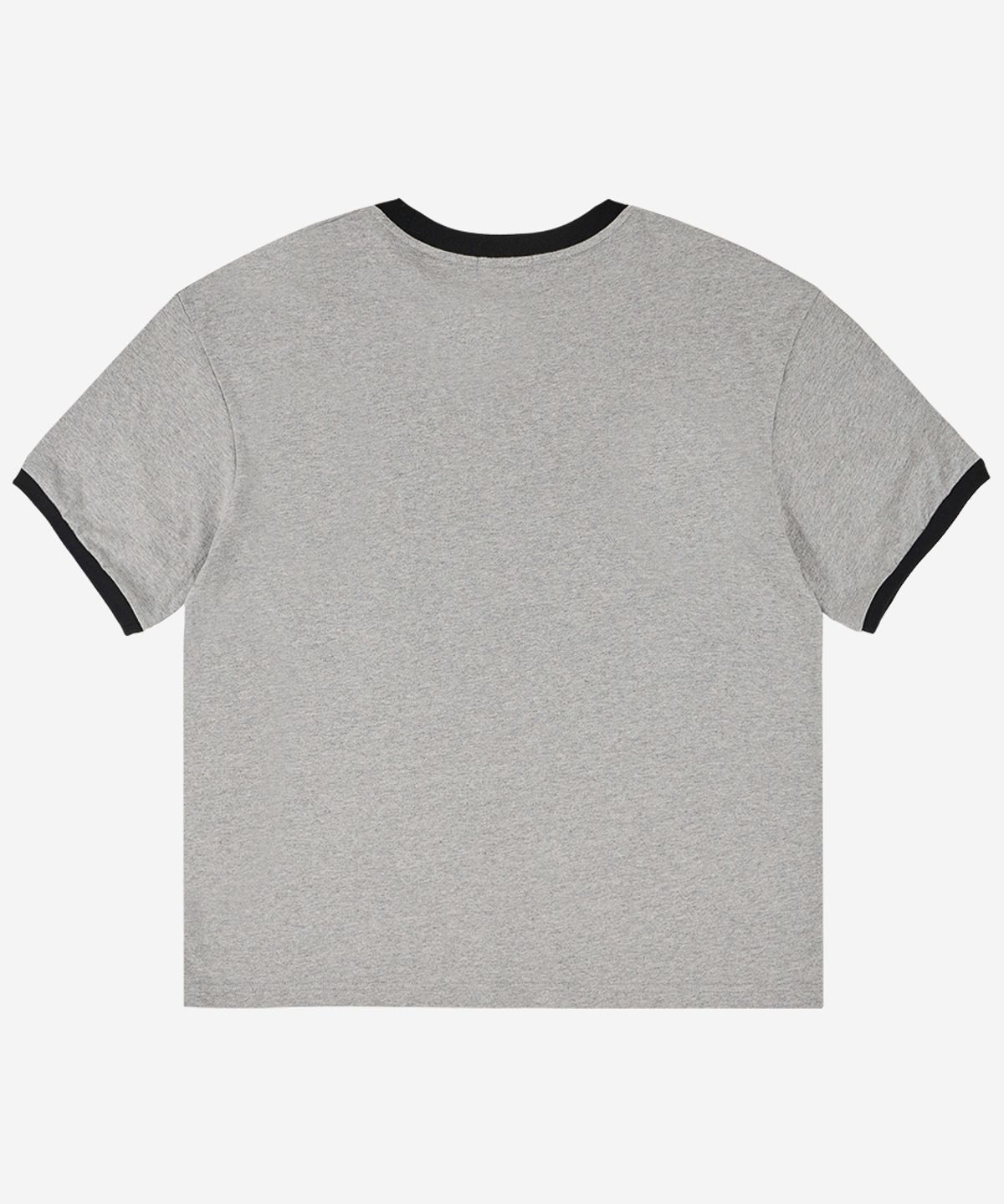 노디(NODI) Dual Horse Emblem Ringer crop Tee melange gray