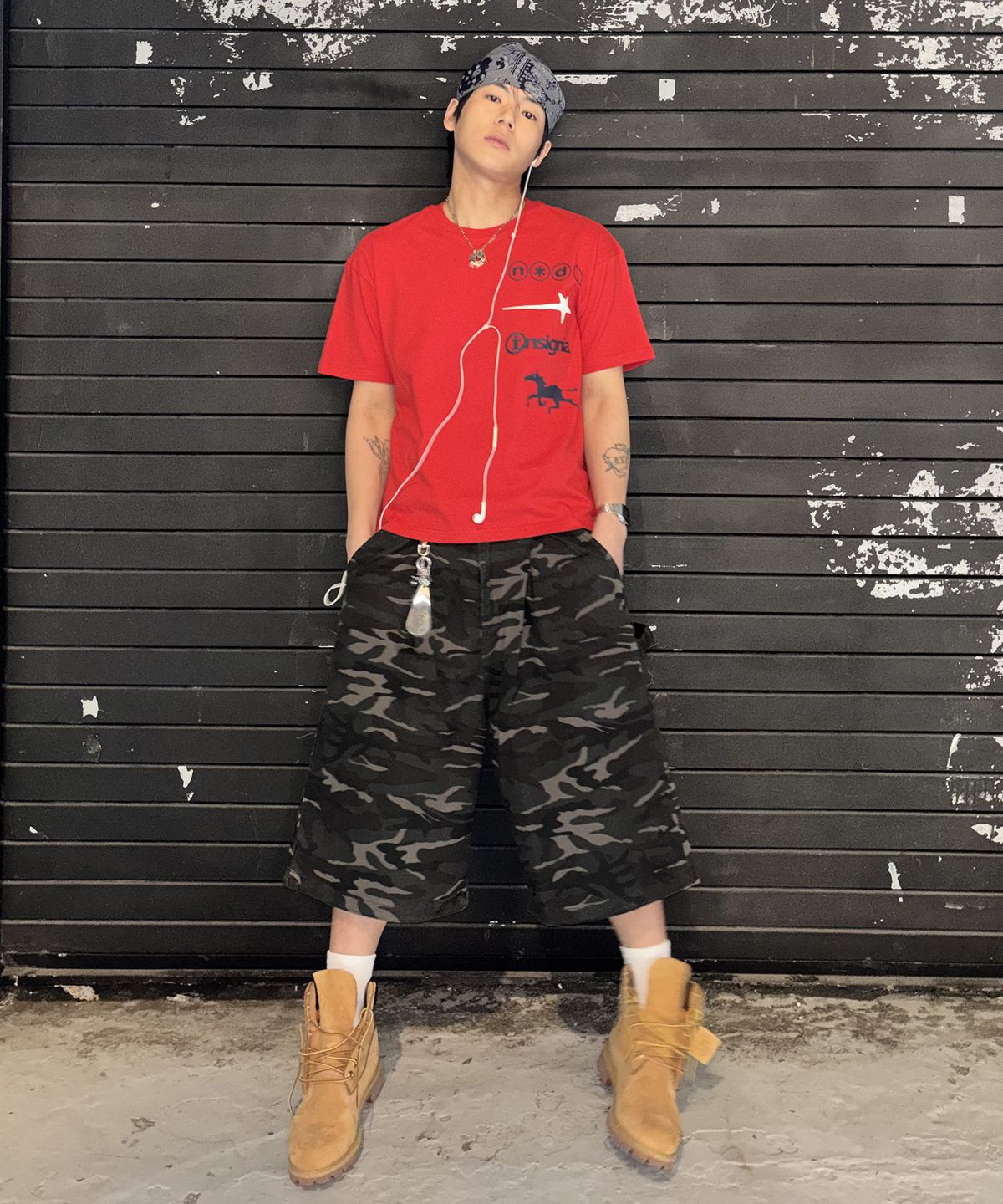 노디(NODI) Dead Sound Society camo Bermuda Pants