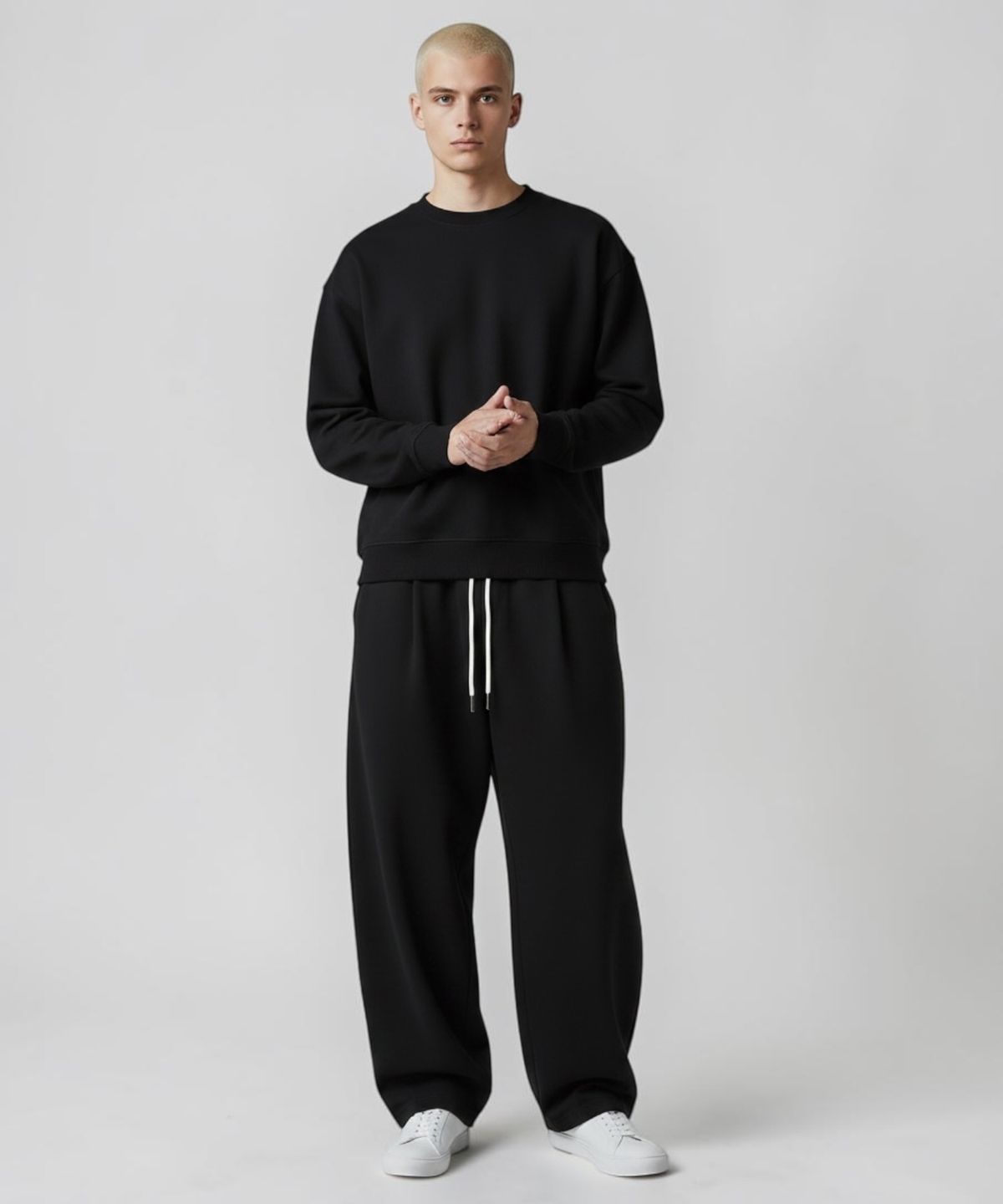 본슬리피(BORN SLIPPY) Soft Linen Relaxed Wide Pants (Black)