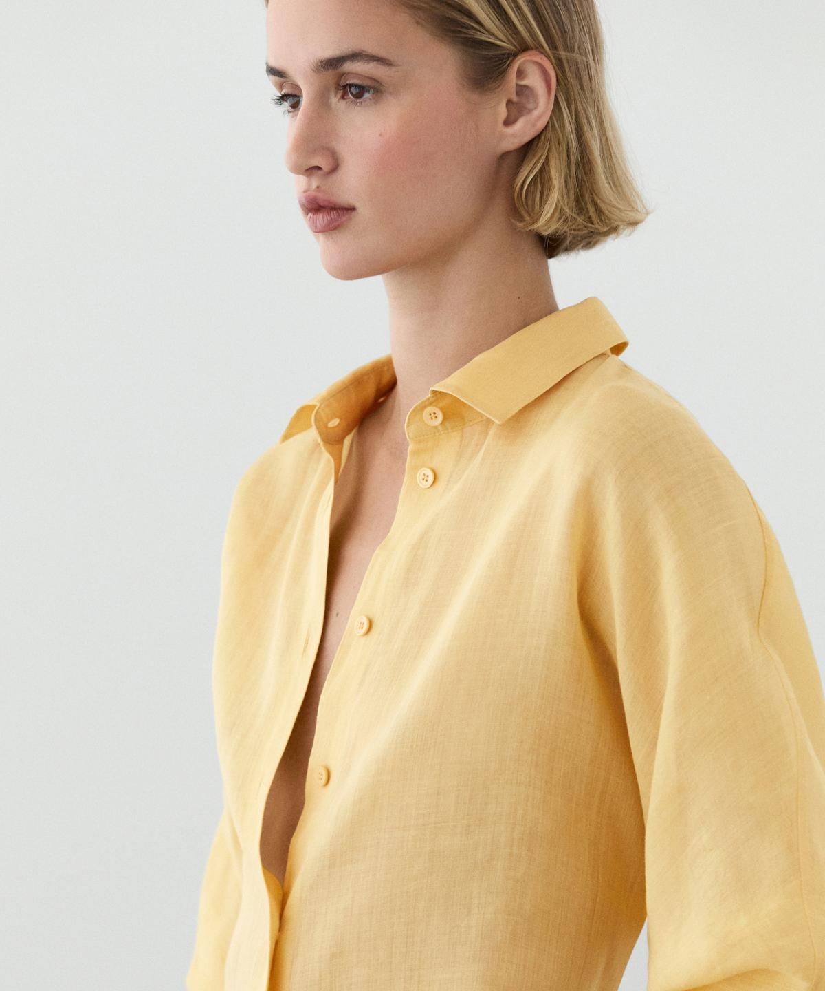 마시모두띠(MASSIMO DUTTI) 100% 라미 플루이드 셔츠