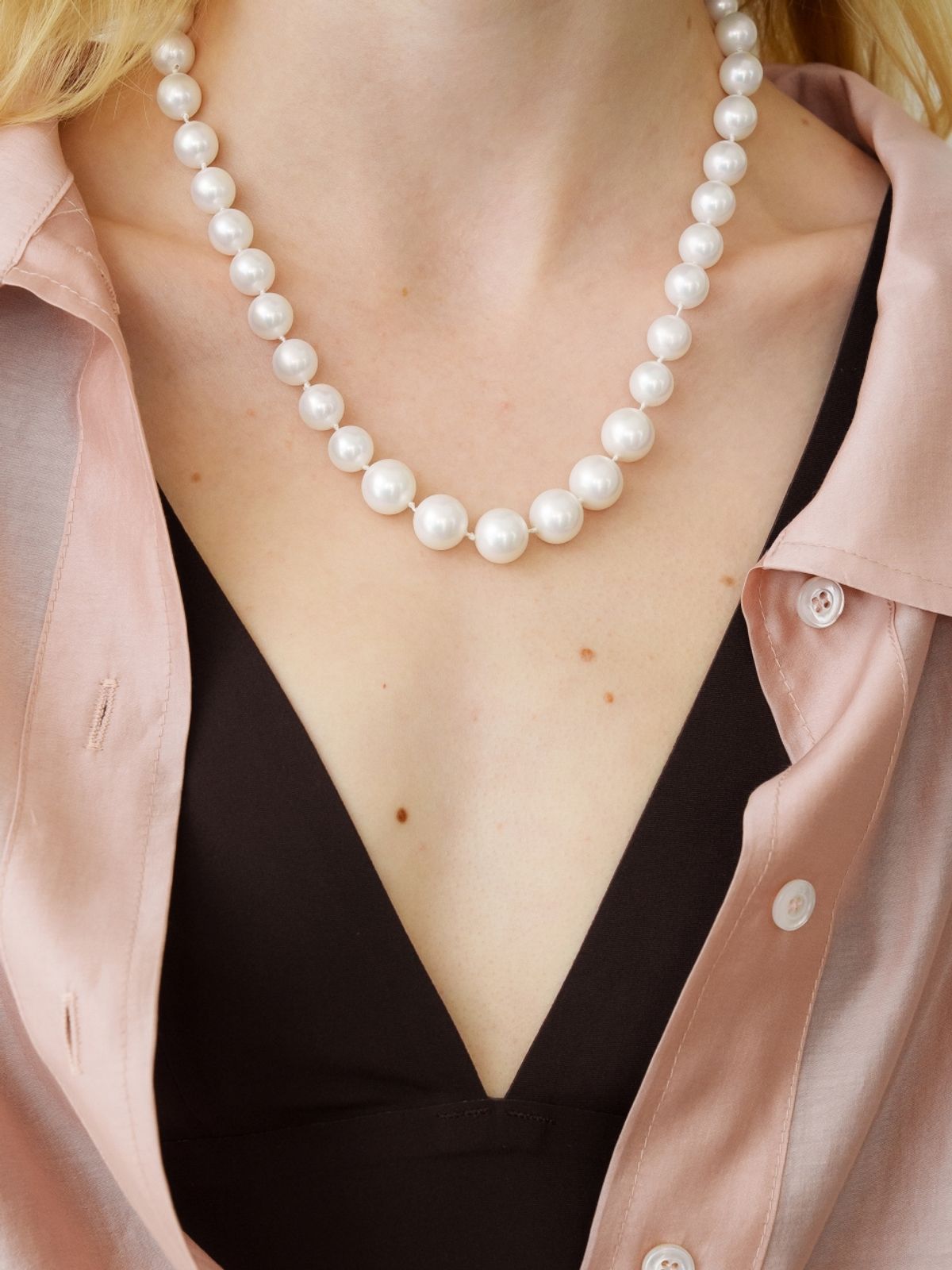 러브미몬스터(LOVE ME MONSTER) Big Wish Pearl Necklace_2COL (L261MNK020)
