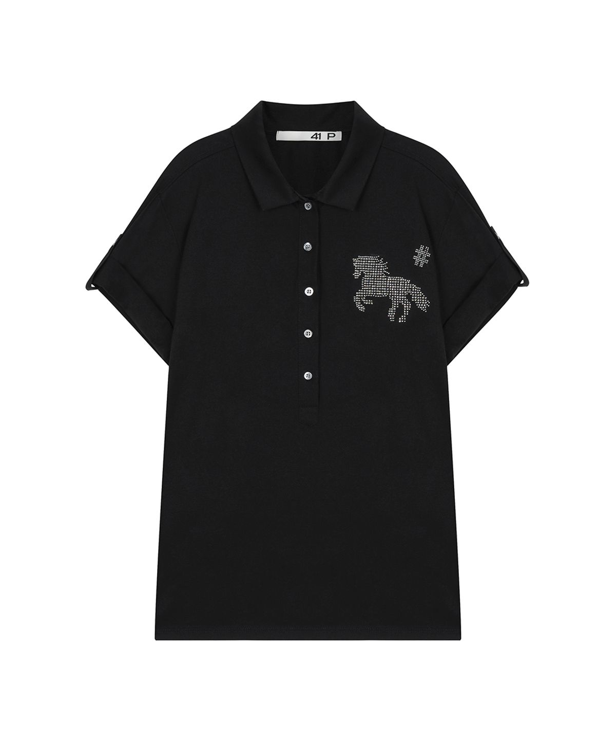 사일프레이(41PRAY) Horse Summer Polo Shirt / Black