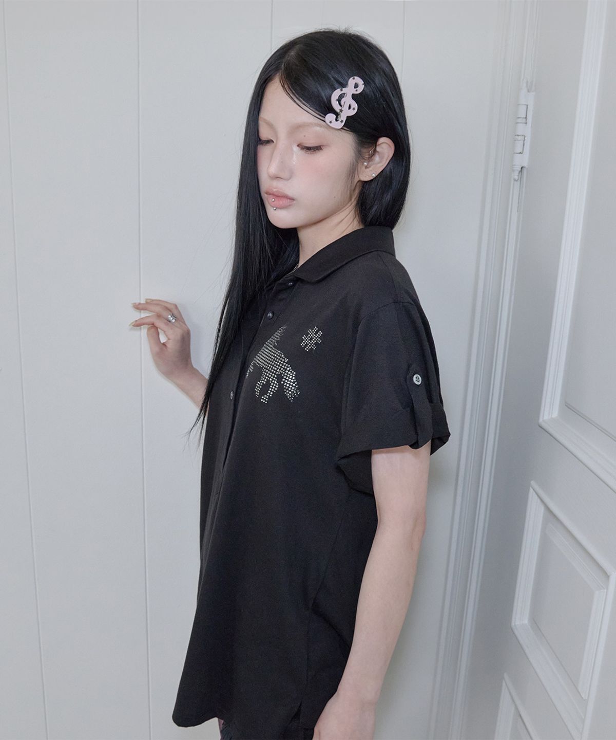 사일프레이(41PRAY) Horse Summer Polo Shirt / Black