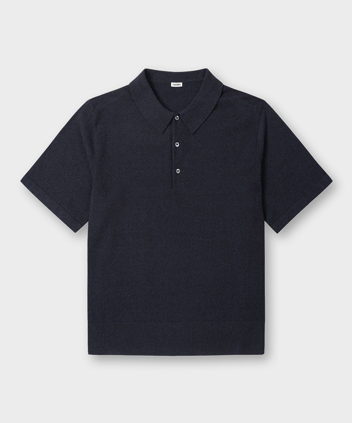테일던(TAILDERN) Dickie Short Sleeve Boucle Yarn Knit Polo Shirts Navy