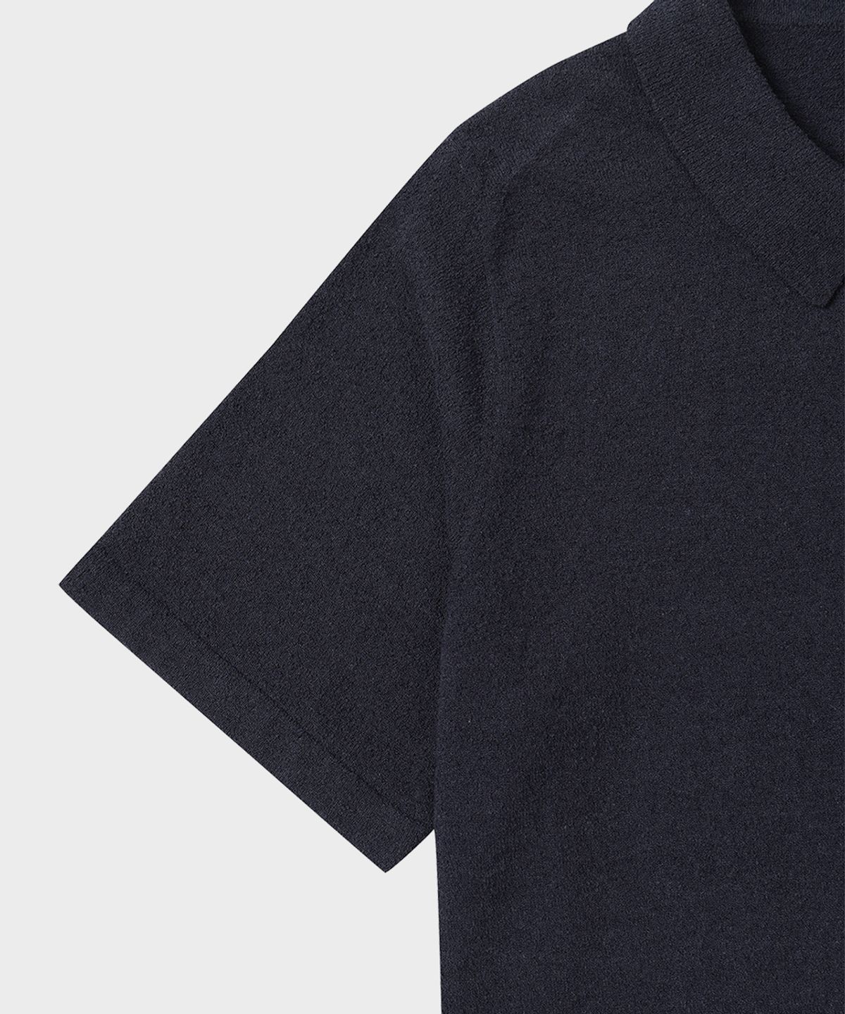 테일던(TAILDERN) Dickie Short Sleeve Boucle Yarn Knit Polo Shirts Navy