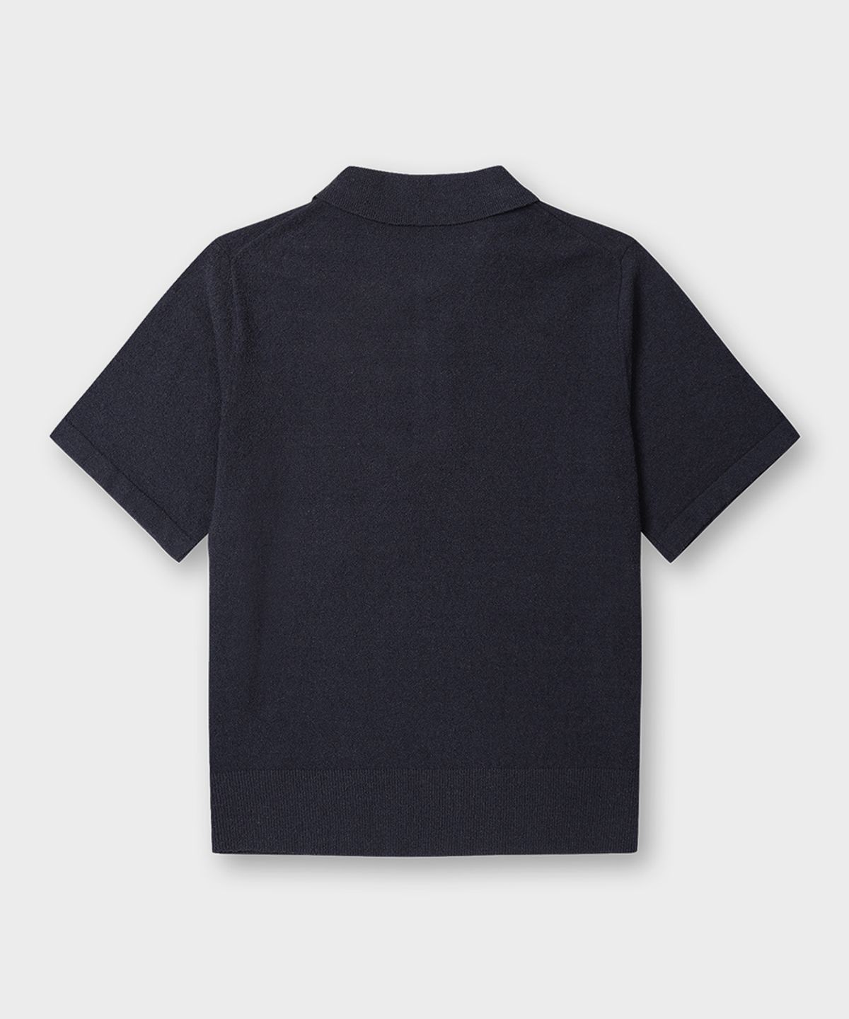 테일던(TAILDERN) Dickie Short Sleeve Boucle Yarn Knit Polo Shirts Navy