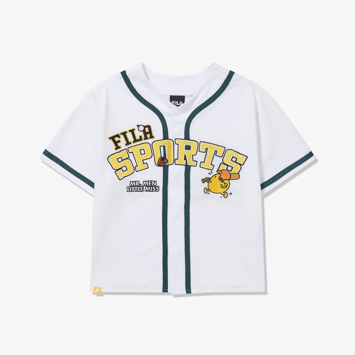 휠라 키즈(FILA KIDS) 미스터맨 리틀미스 자수 야구 셔츠
