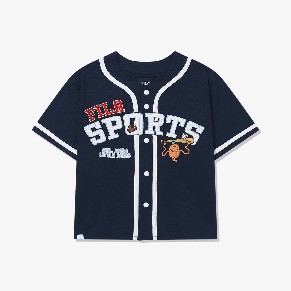 휠라 키즈(FILA KIDS) 미스터맨 리틀미스 자수 야구 셔츠