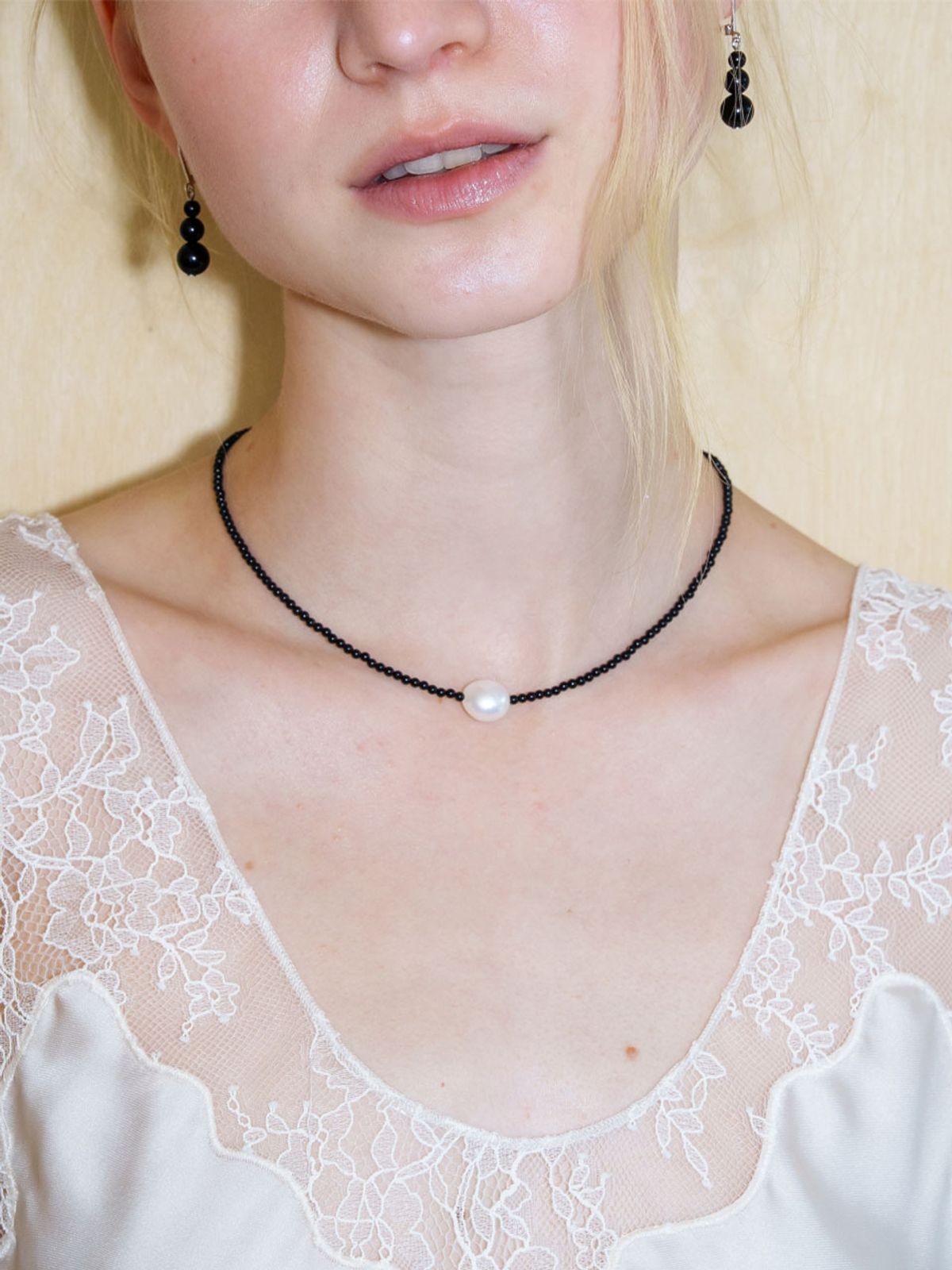 러브미몬스터(LOVE ME MONSTER) Natural Gem And Pearl Necklace_2COL (L261MNK030)