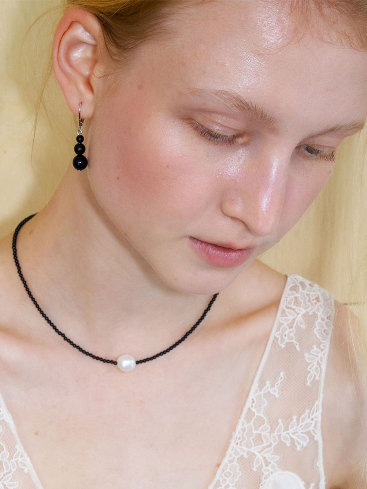 러브미몬스터(LOVE ME MONSTER) Natural Gem And Pearl Necklace_2COL (L261MNK030)