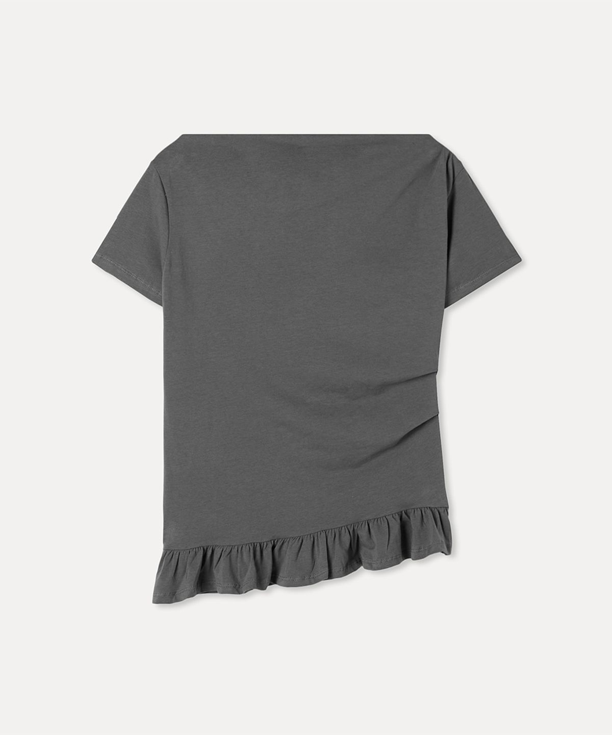 미쏘(MIXXO) 밑단 프릴 반팔 티셔츠_MIWHWG51MS